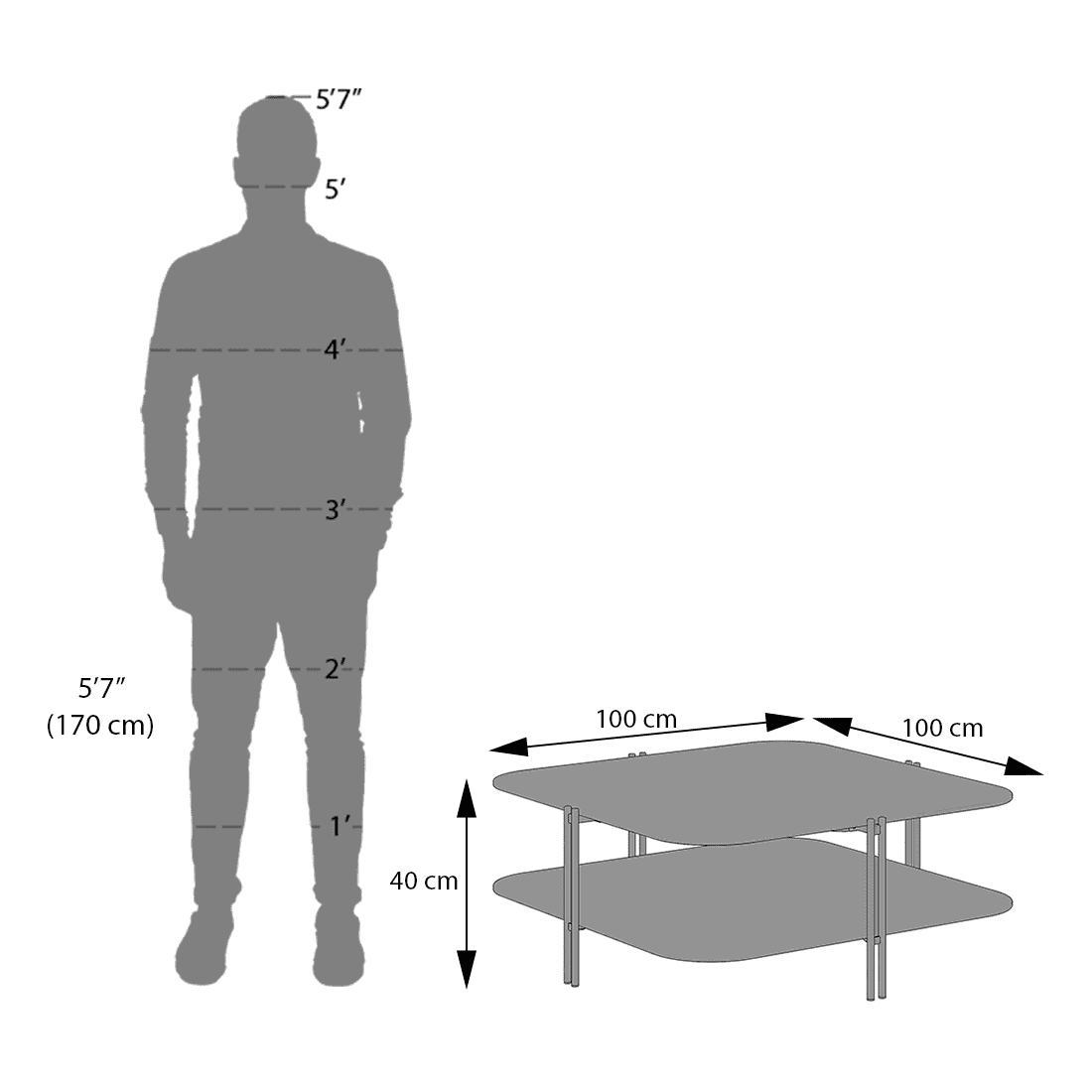Paloma Square Marble Coffee Table in  Saturn Spanish Ceramic  Finish