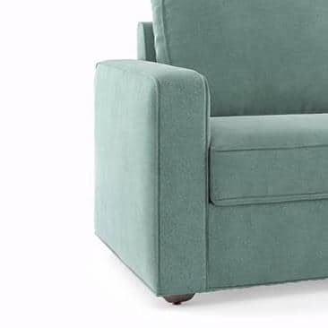 Apollo 1 Seater Fabric Sofa in Dusty Turquoise Velvet Colour