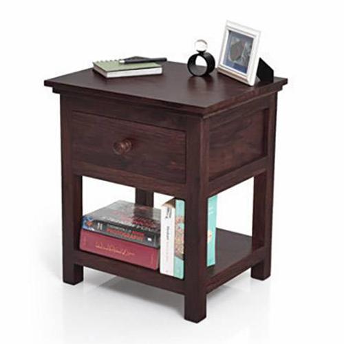 Snooze Solid Wood Bedside Table in Mahogany Finish