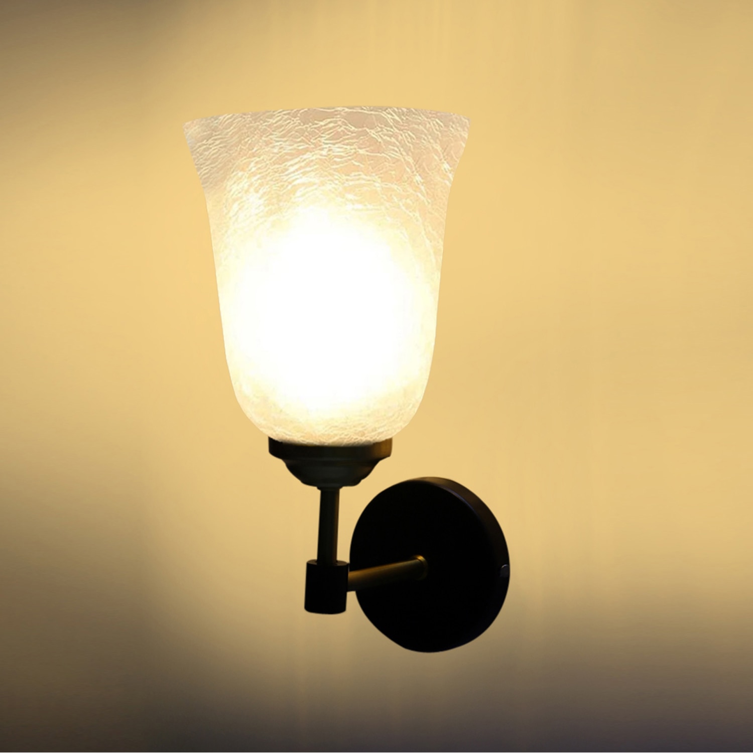 Devansh Metal Electric Wall Light in black Colour with White Shade Count of 1 Light - Devansh
