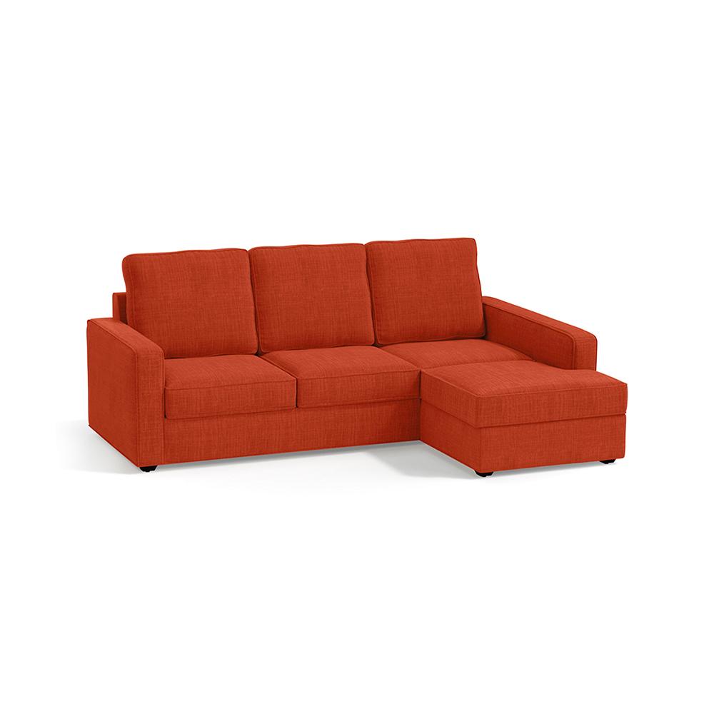 Apollo Compact Sofa (Colour : Lava, Cushion : Hard, Back Type : High Back, Seating Capacity : Right Aligned 2 Seater + Right Aligned Chaise)