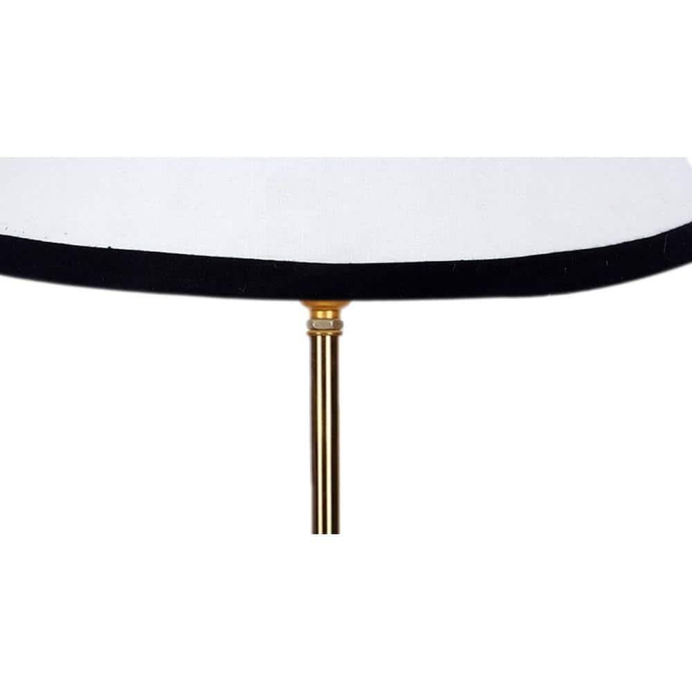 White & Black cotton with Metal Gold Table Lamp