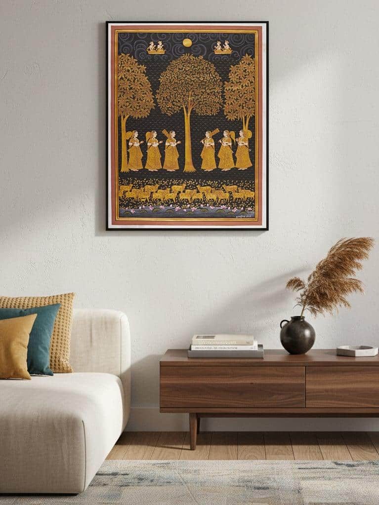 Pichwai Tree & Gopis Painting