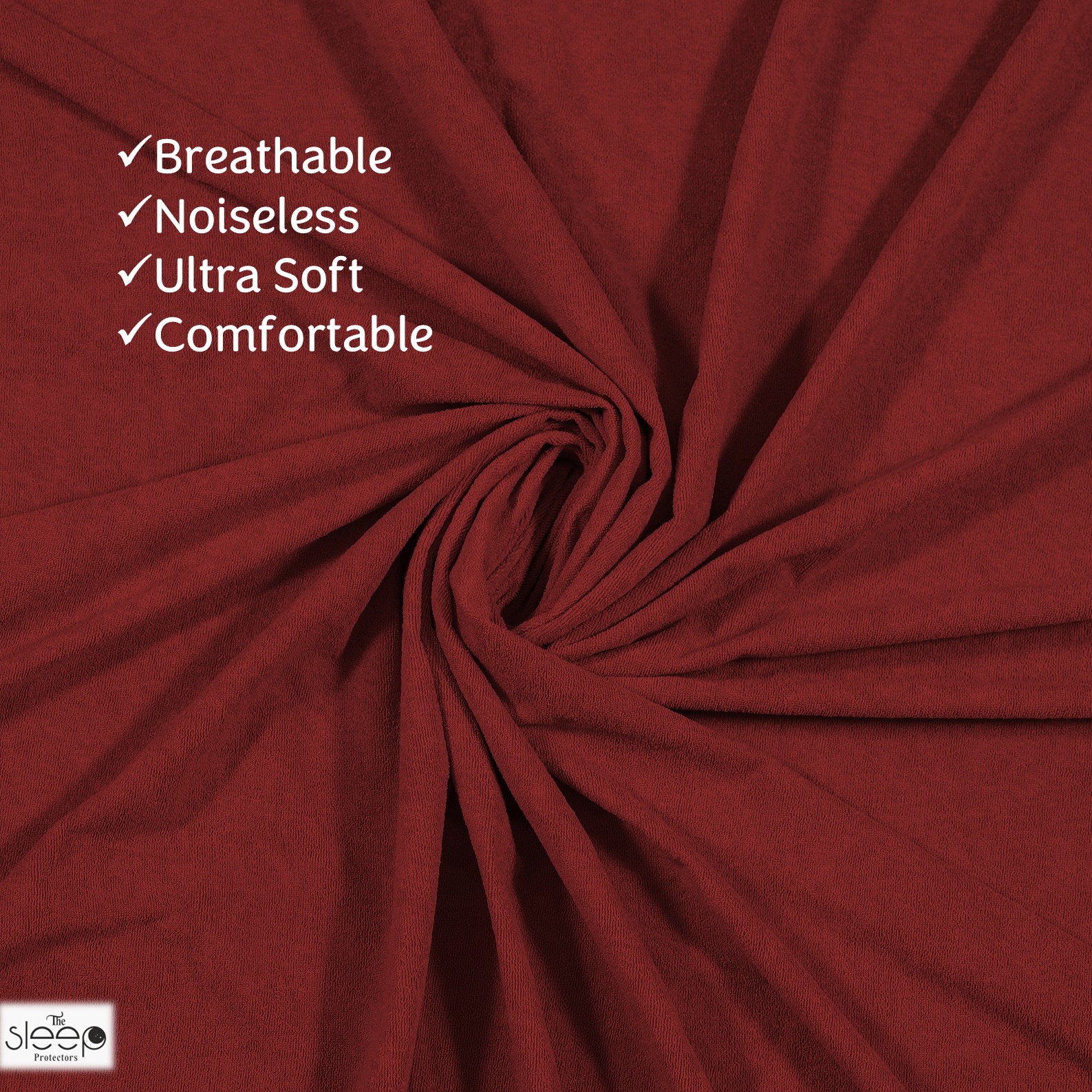 Premium Terry Polyester Fabric Waterproof Mattress Red Single 75X36