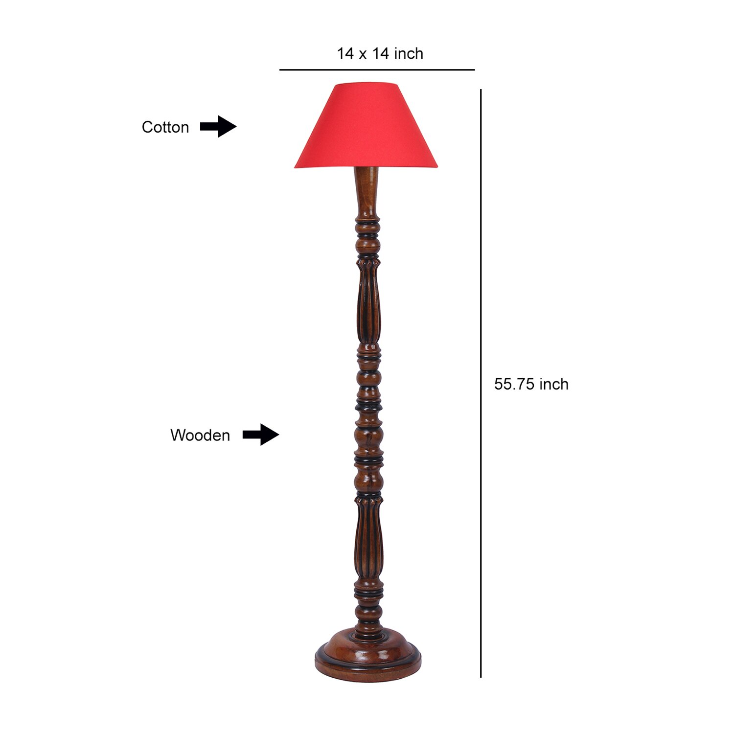 Devansh Wooden Floor Lamp
