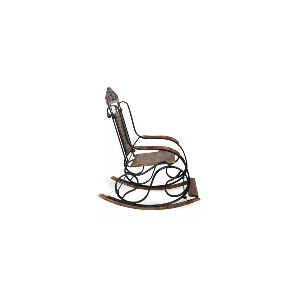 Raynesha Solid Wood Rocking Chair in Brown Colour