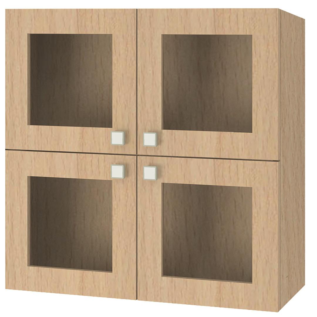 Romano Wall Mounted Glass Display Cabinet in Canadian Maple Colour