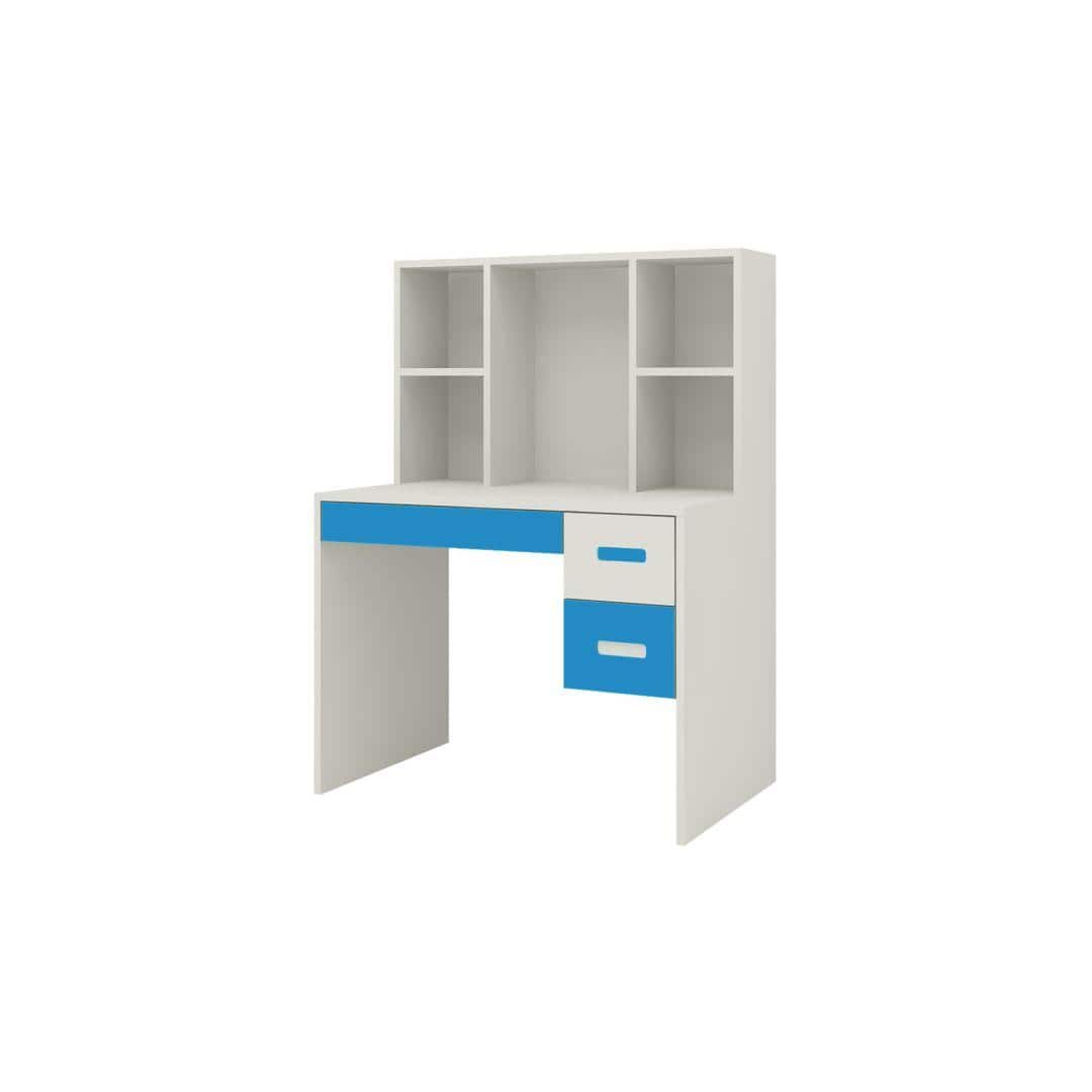 Tiara Kids Study Desk with 3 Drawers and Built In Bookshelf in Azure Blue Colour