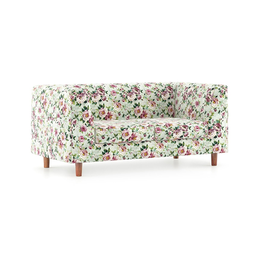 Rubik Luxe 2 Seater Fabric Sofa in Clara Velvet Colour - Urban Ladder