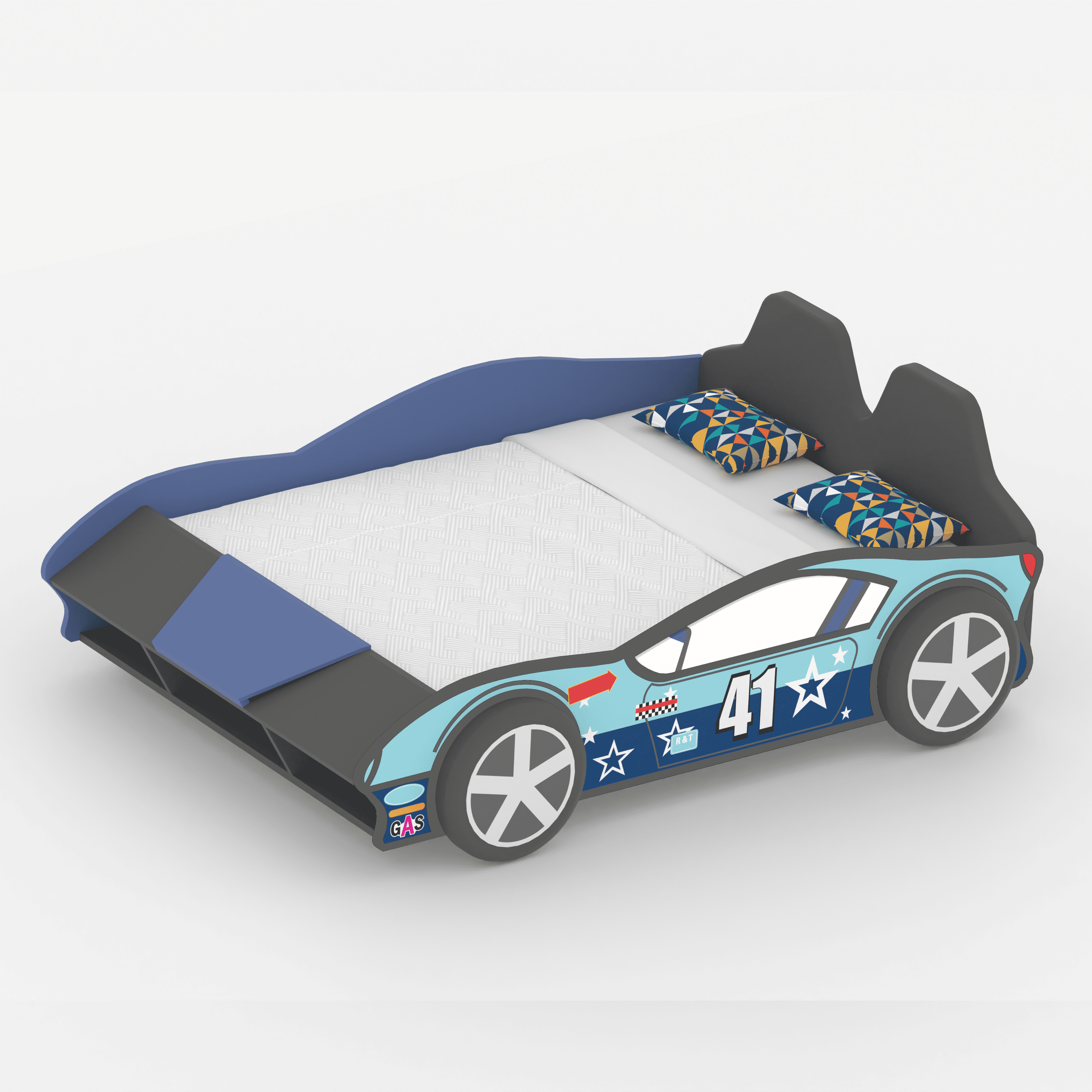 Flash Racer Car Bed In Blue Colour