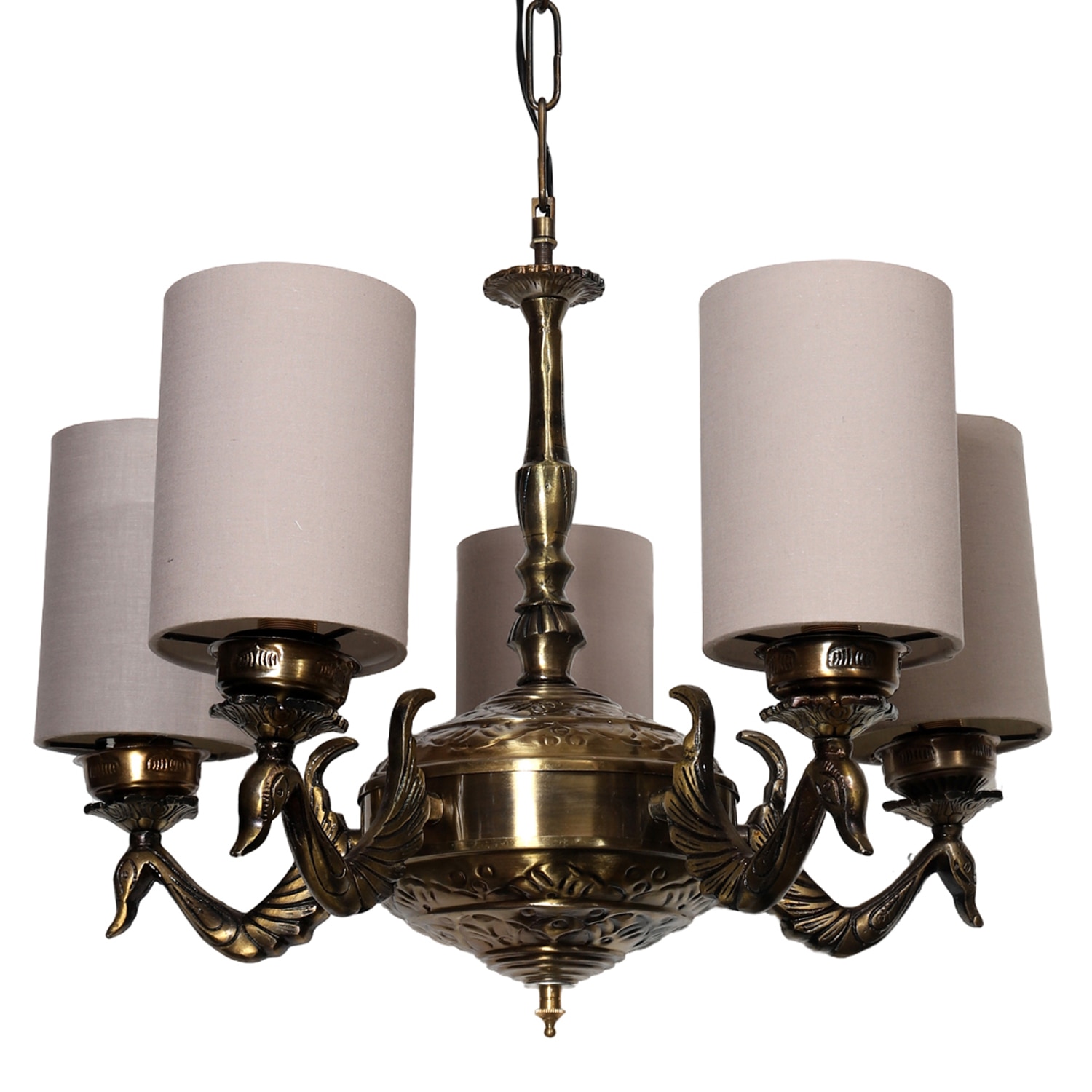 Devansh Dual Gold  Antique Wall Mounted Lamp With Beige Jute Shade