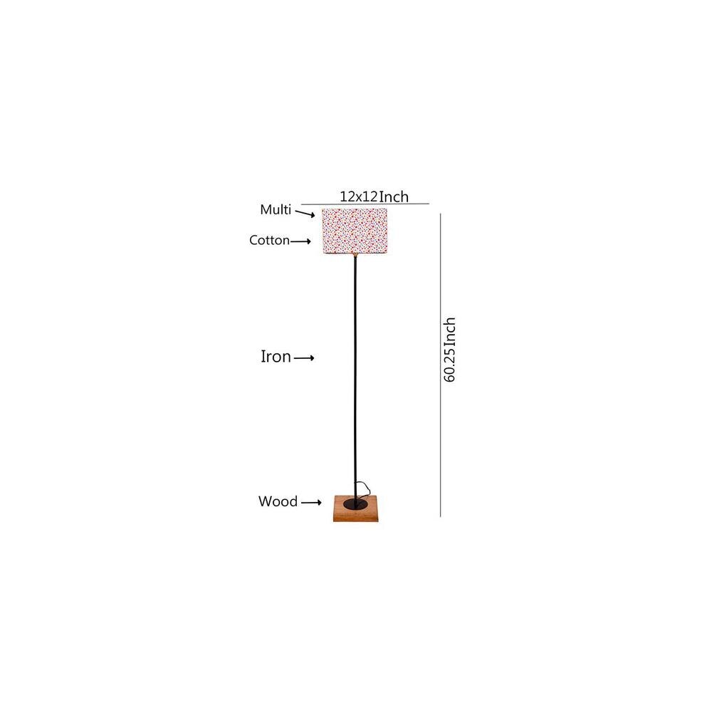 Edgerton Multicolour Cotton Shade Floor Lamp