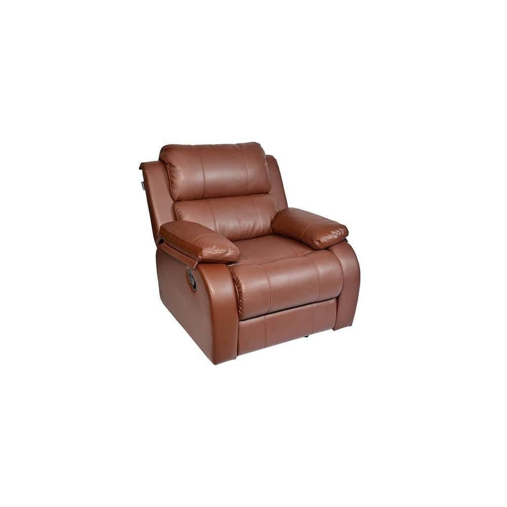 Cheer Leatherette One Seater Manual Recliner in Tan Colour
