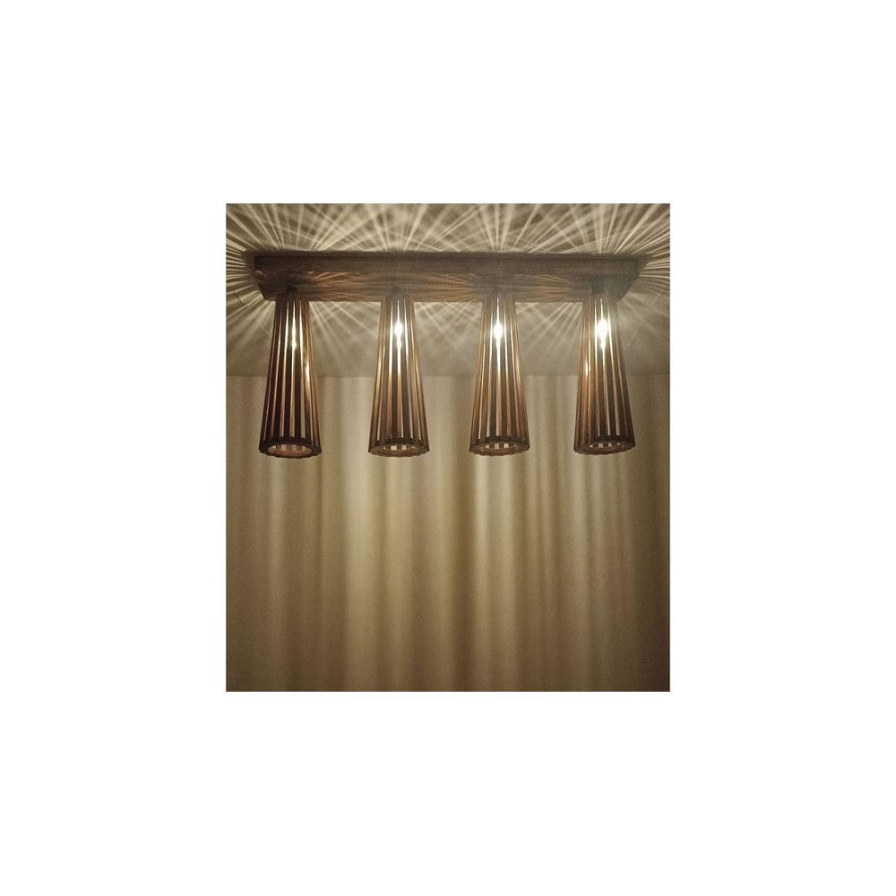 Bole Brown Solid Wood Ceiling Light