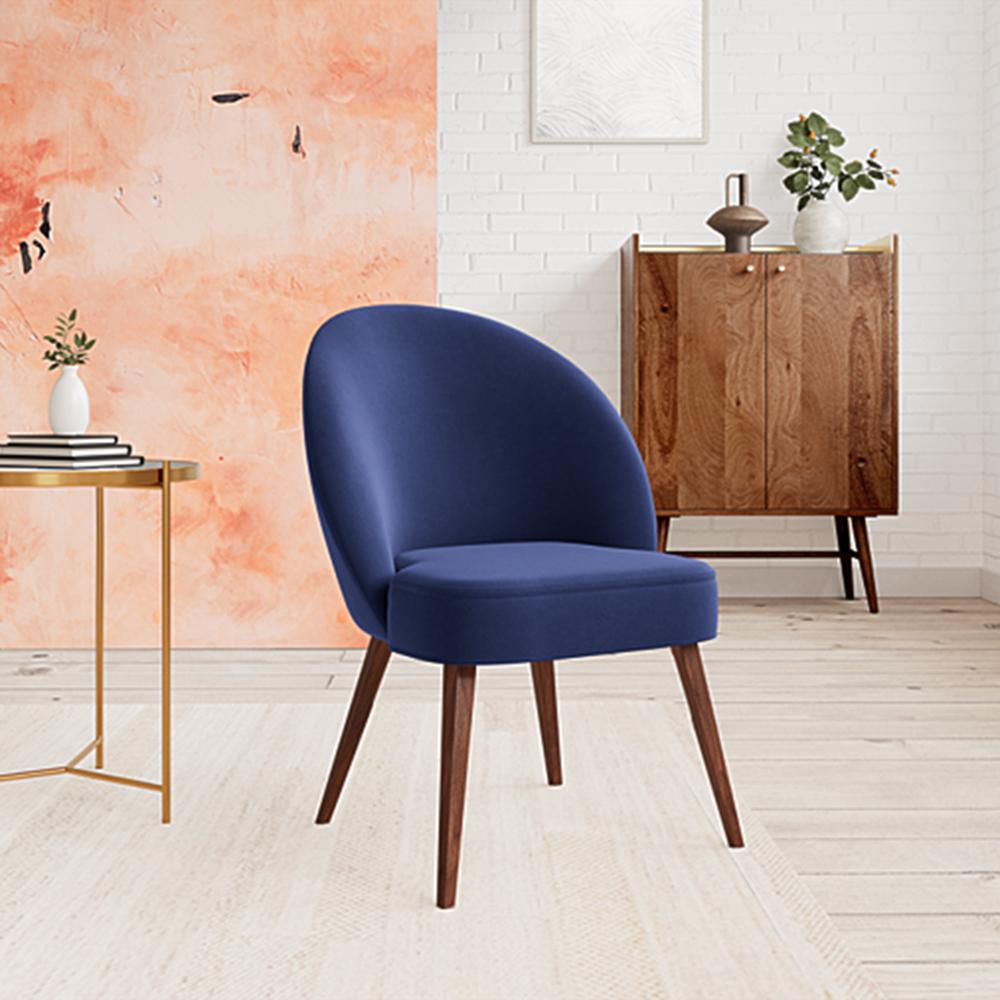 Toled Fabric Accent Chair in Navy Blue Colour - Home Lifestylez