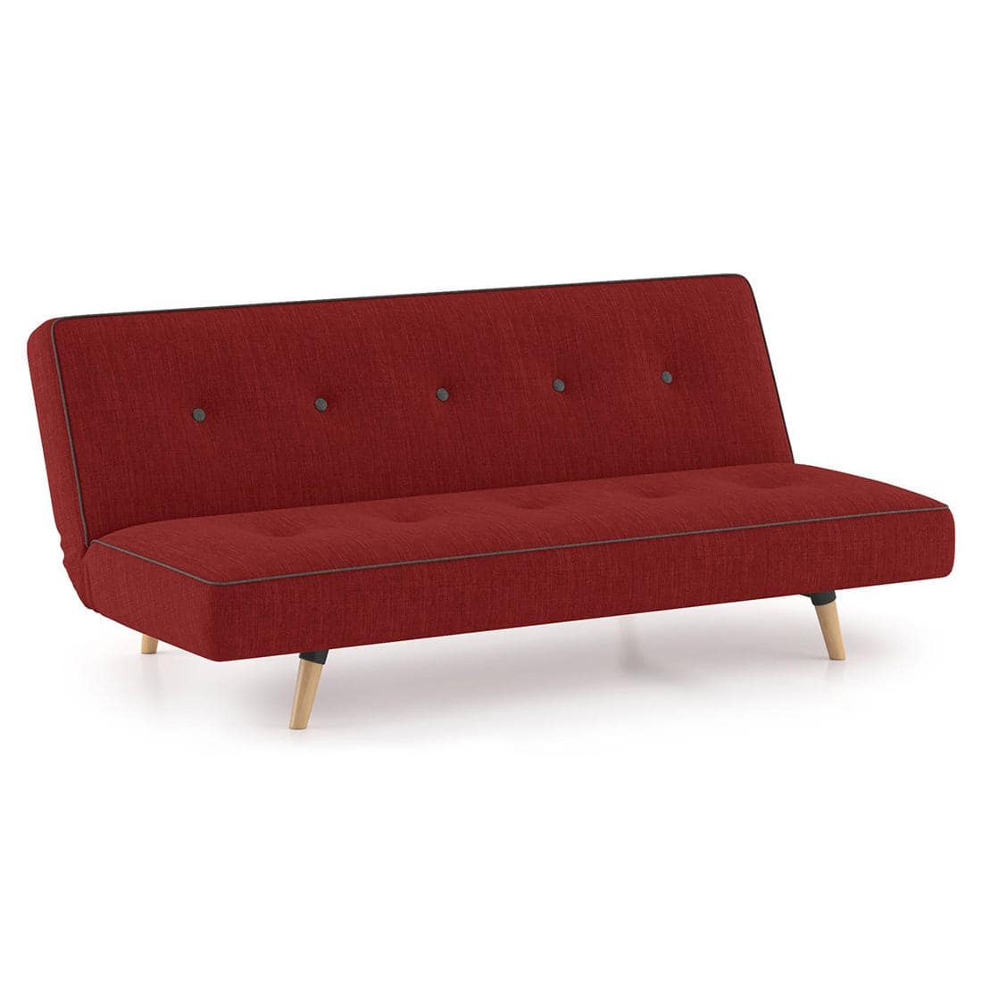 Zehnloch 3 Seater Click Clack Sofa cum Bed In Salsa Red Colour