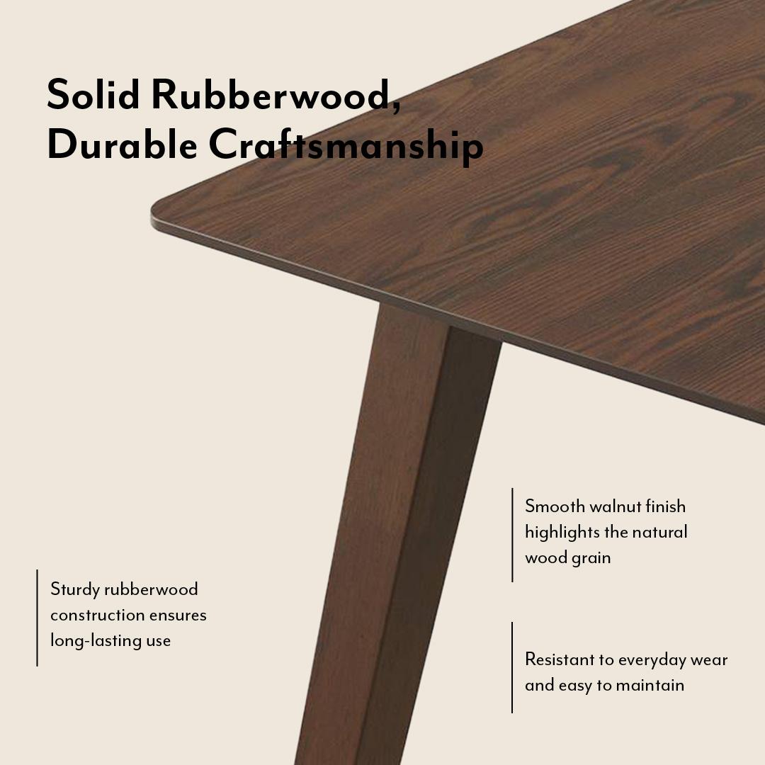 Lawson Solid Wood 6 Seater Dining Table In Walnut Finish