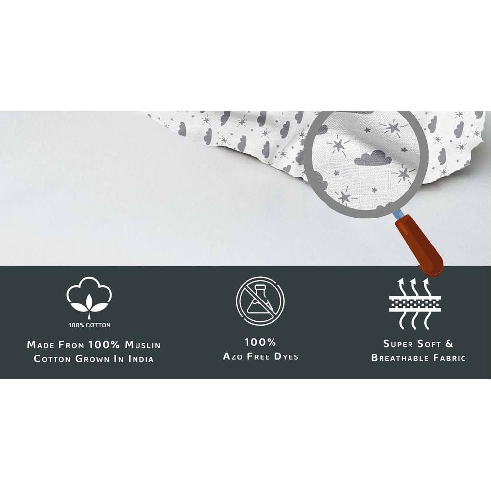 Lyra Stainless Steel Baby Cradle with Mosquito Net Clouds &Checks