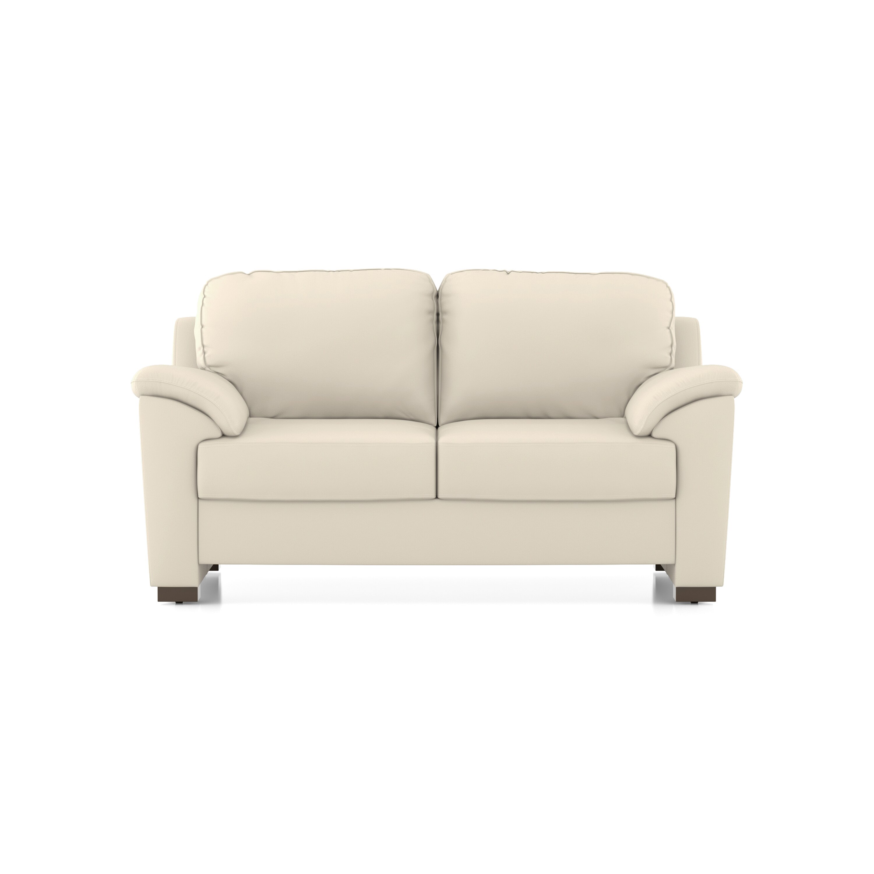 Farina 2 Seater Half Leather Sofa In Creme Fraiche Italian Leather