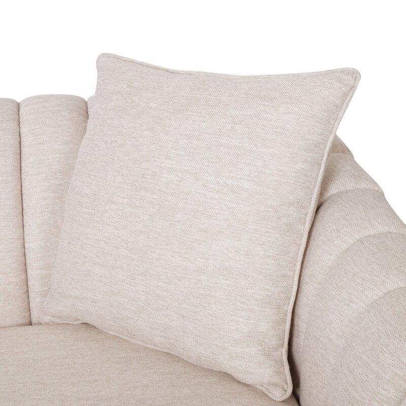 Mid Century Fabric Sofa (Beige)