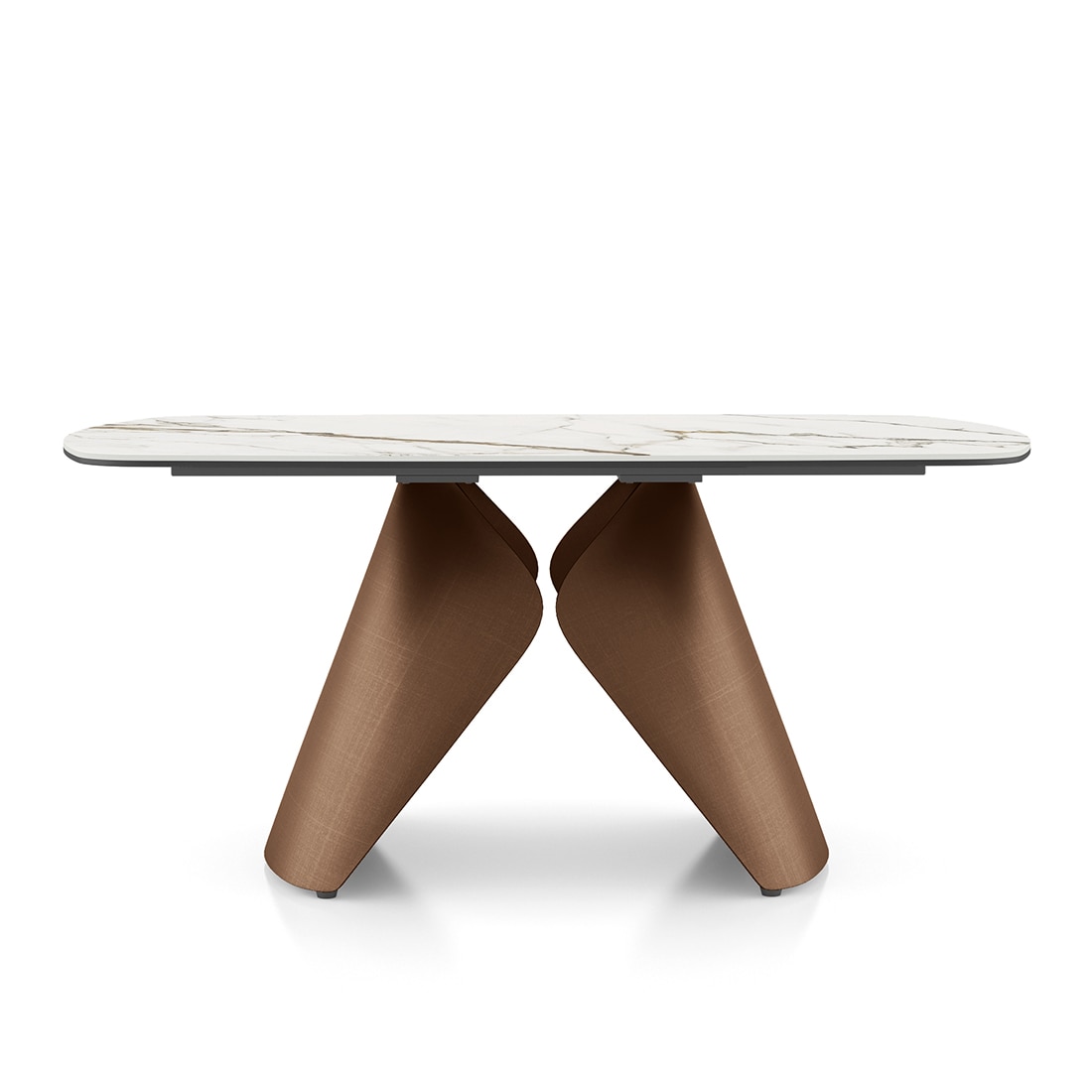 Aeris Oval Metal Coffee Table in Pluto Spanish Ceramic Finish