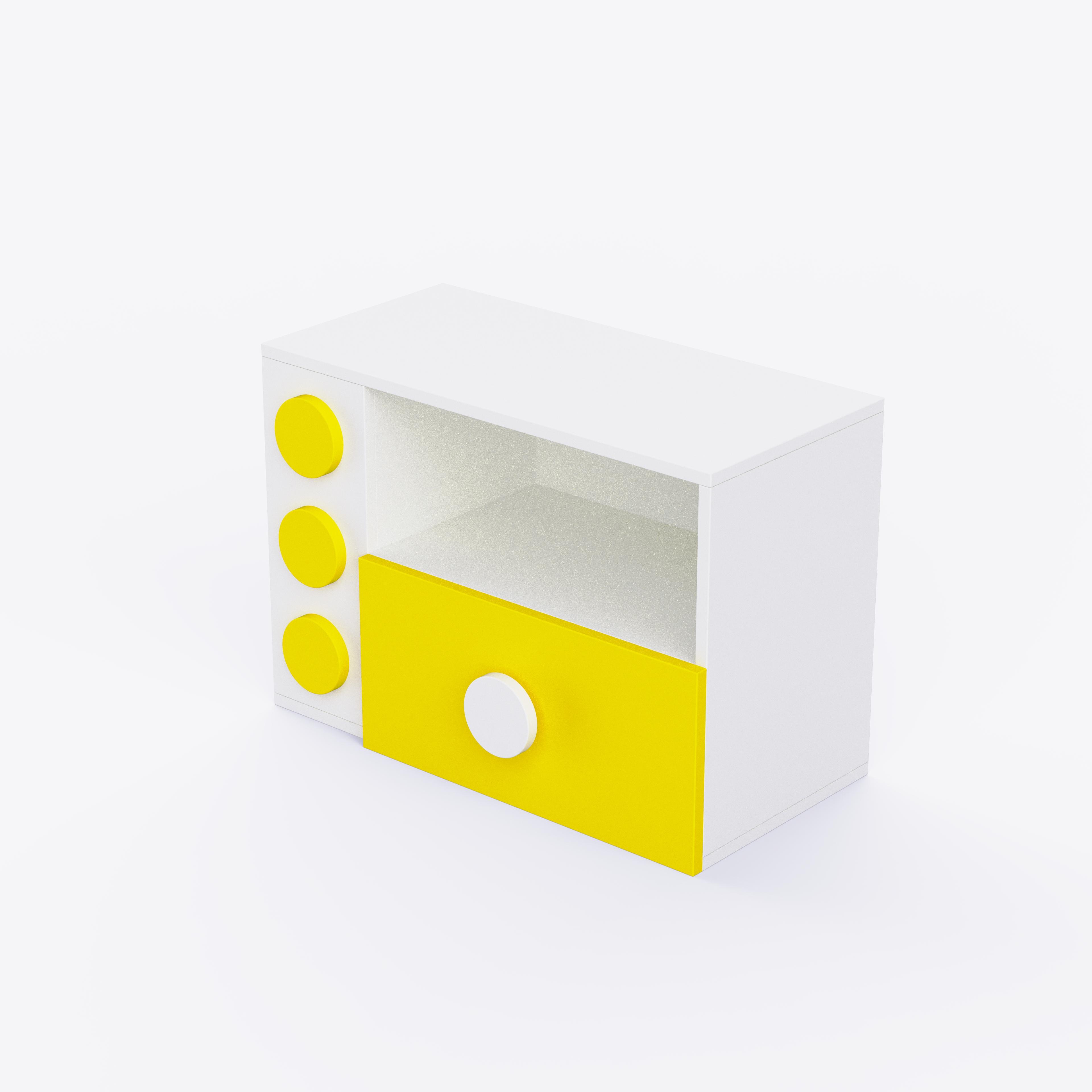 Building Blocks Storage Unit In Yellow Colour
