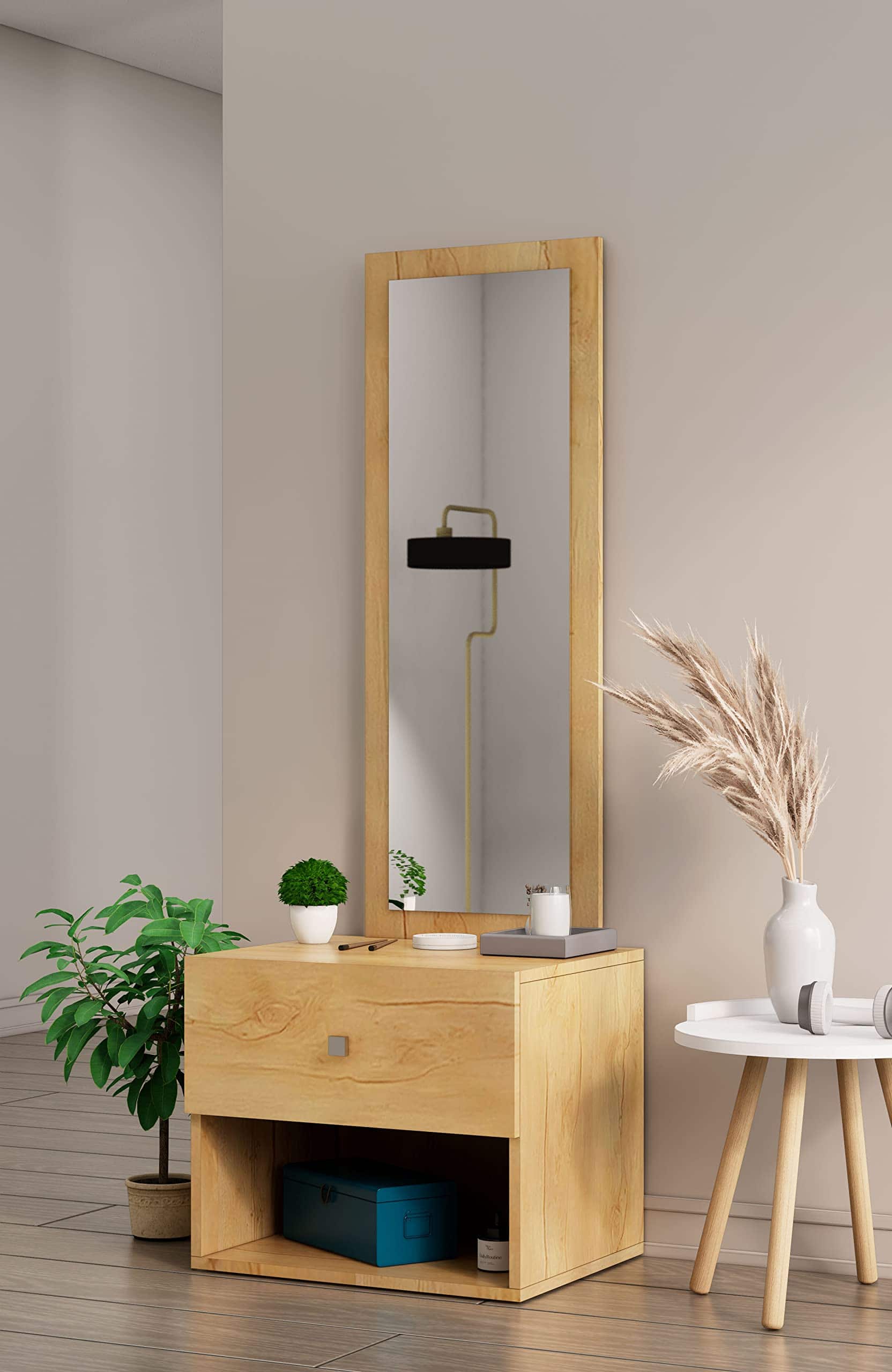 Hexa Red Engineered Wood Dressing Table in Giant Wood Colour - HexaRed