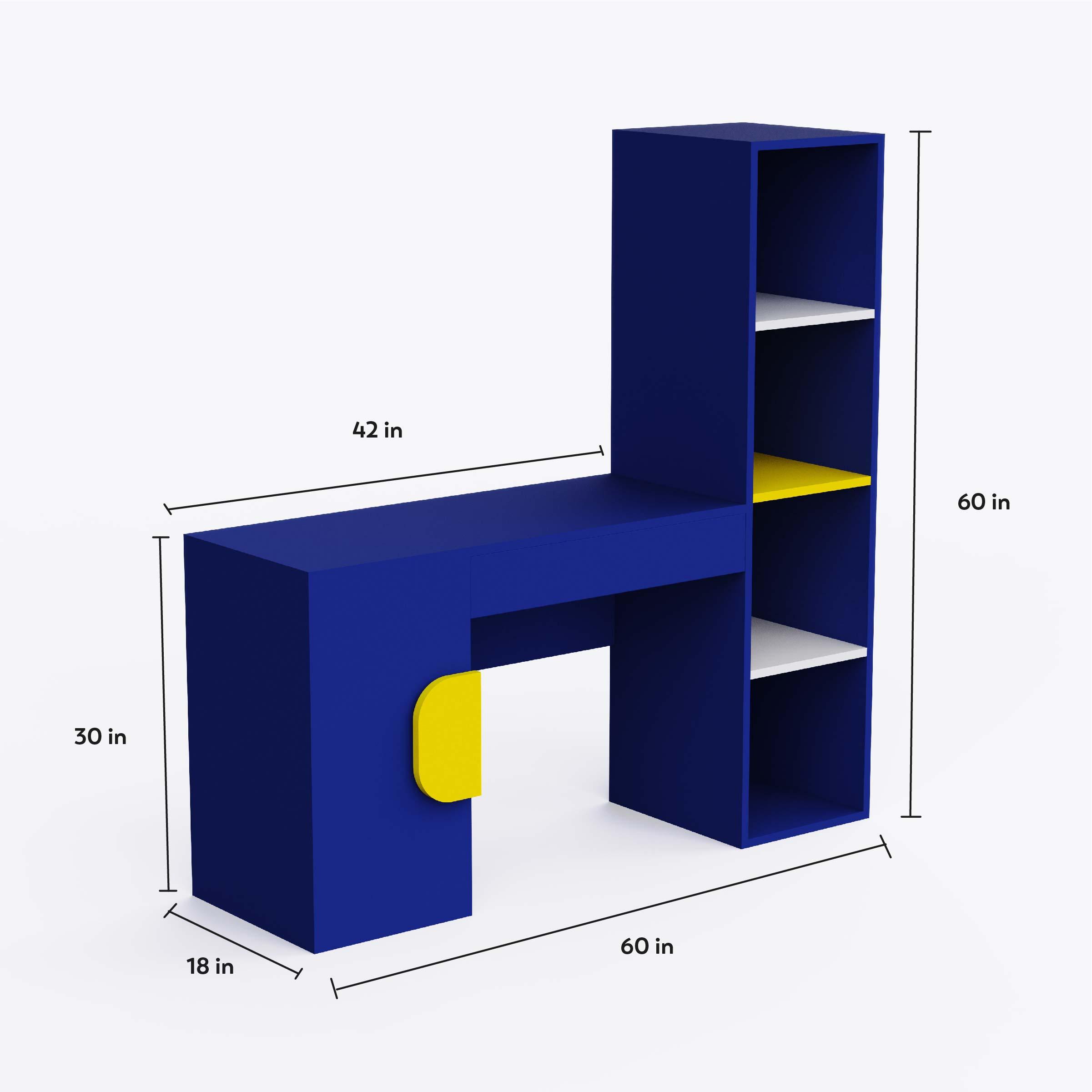 Joy Ride Study Table In Electric Blue Colour