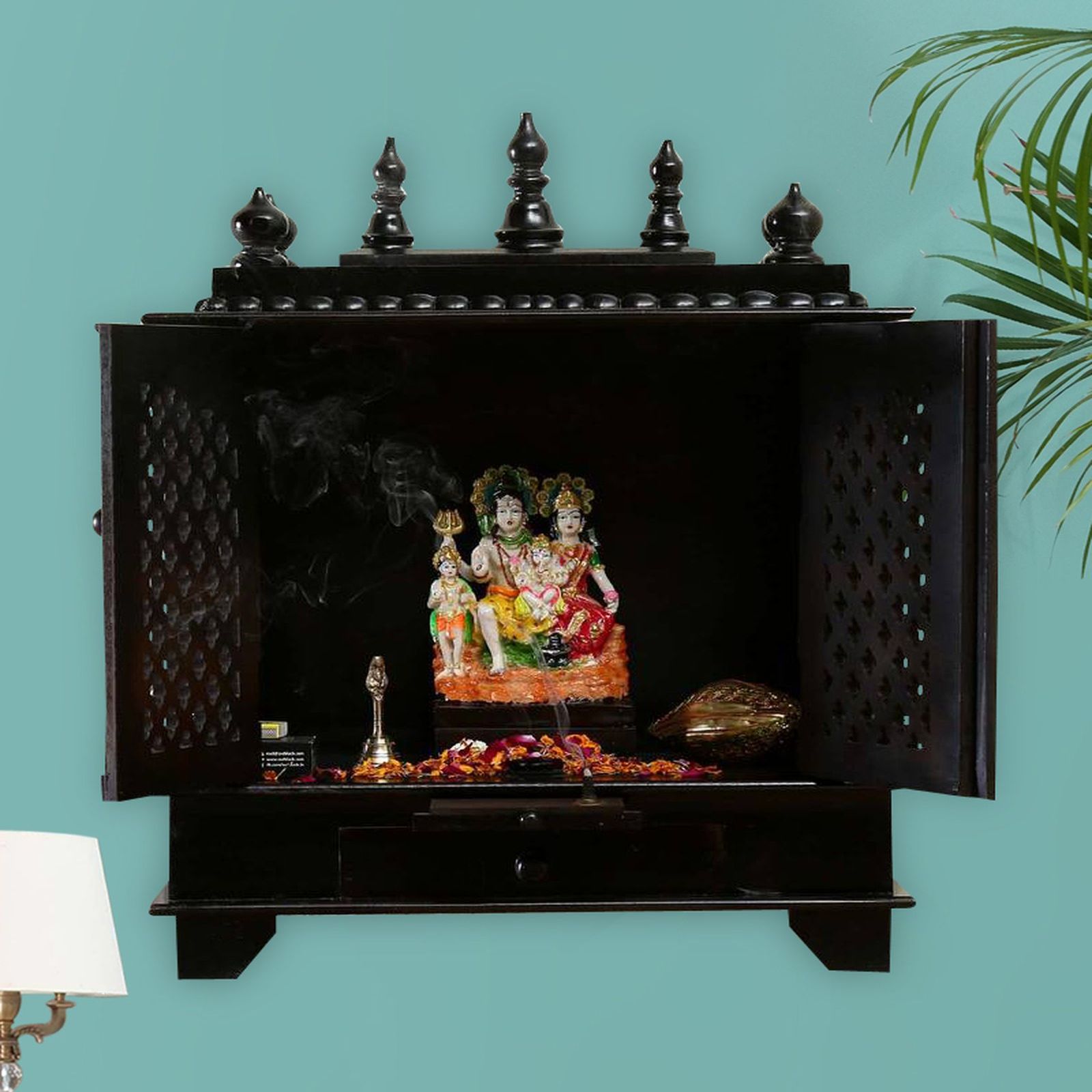 D'Dass Sheesham and Mdf Wooden Home Temple For Pooja Mandir For Home
