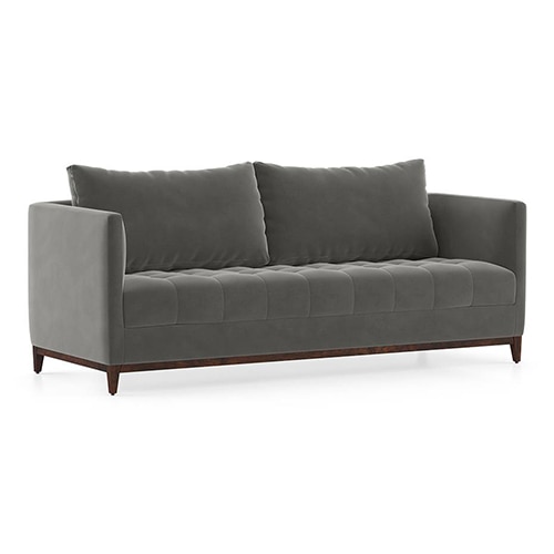 Florence Luxe 3 Seater Fabric Sofa in Ash Grey Velvet Colour