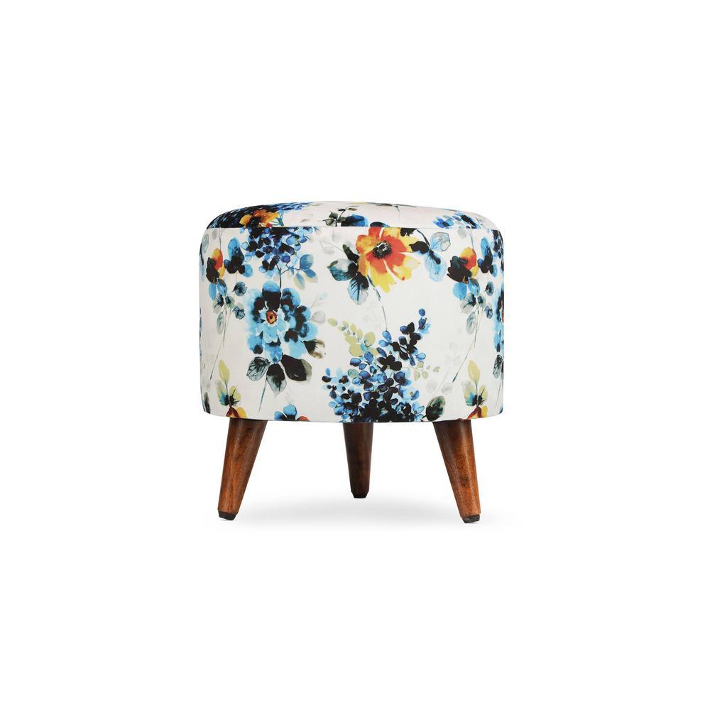 Evangeline Solid Wood  Ottomon in  Multicolor Colour