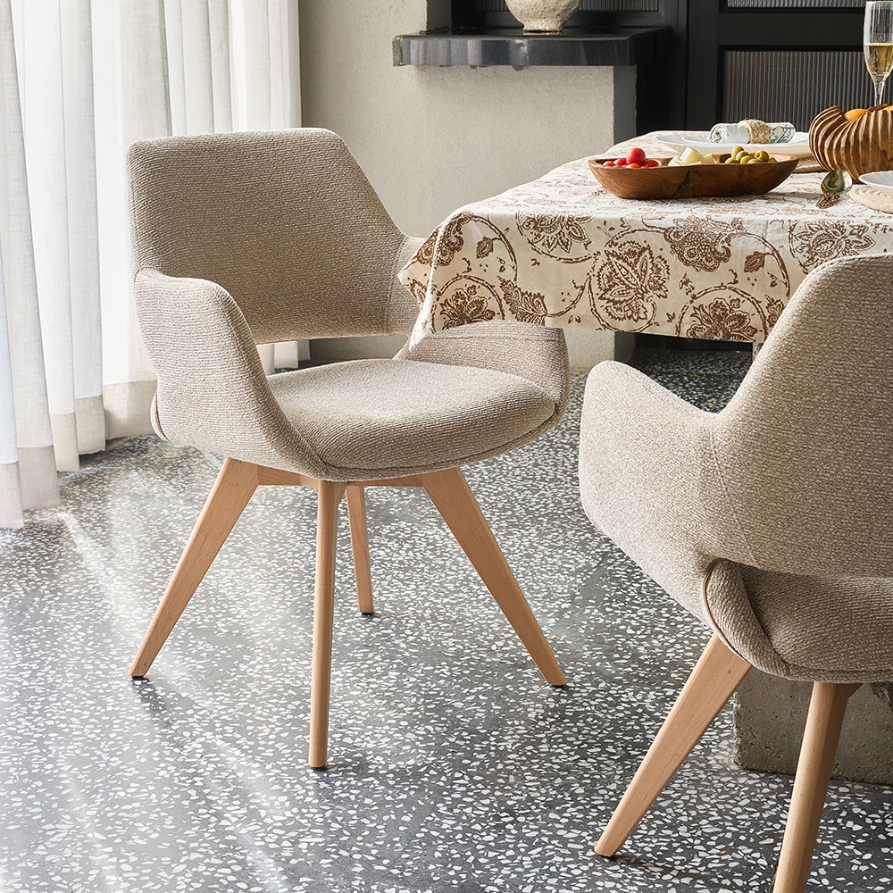 Bastion Solid Wood Dining Chair in Wheat Colour