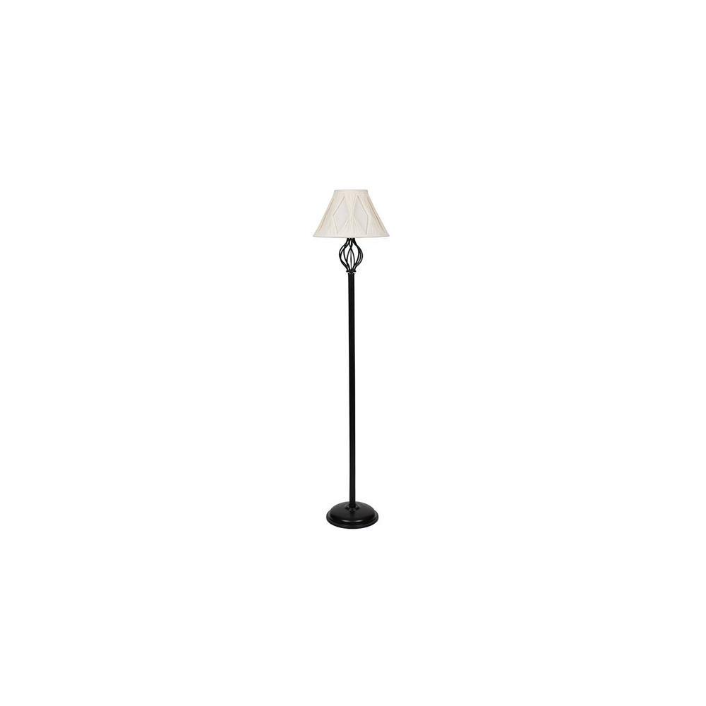Ashanti Black Cotton Shade Floor Lamp