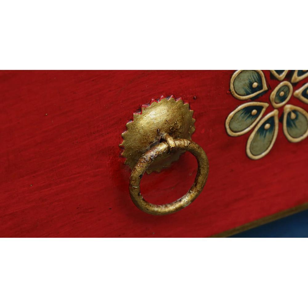 Evadne Solid Wood Hand Painted Chest Of Drawer in MultiColour