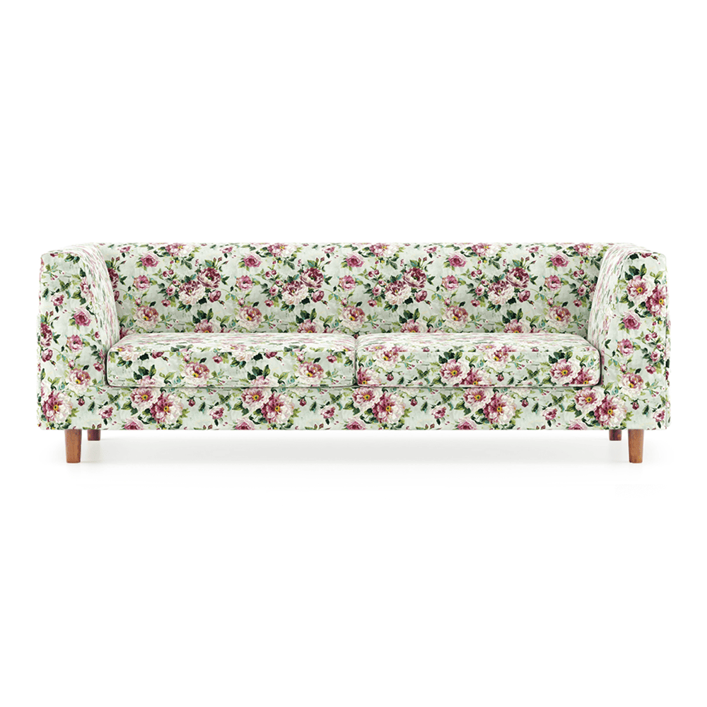 Rubik Luxe 3 Seater Fabric Sofa in Clara Velvet Colour
