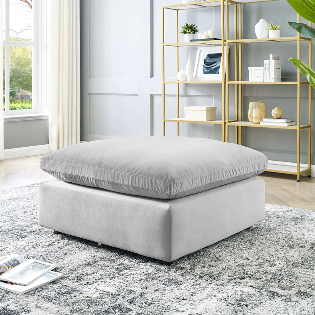 Brit Ottoman in Grey Ash Colour
