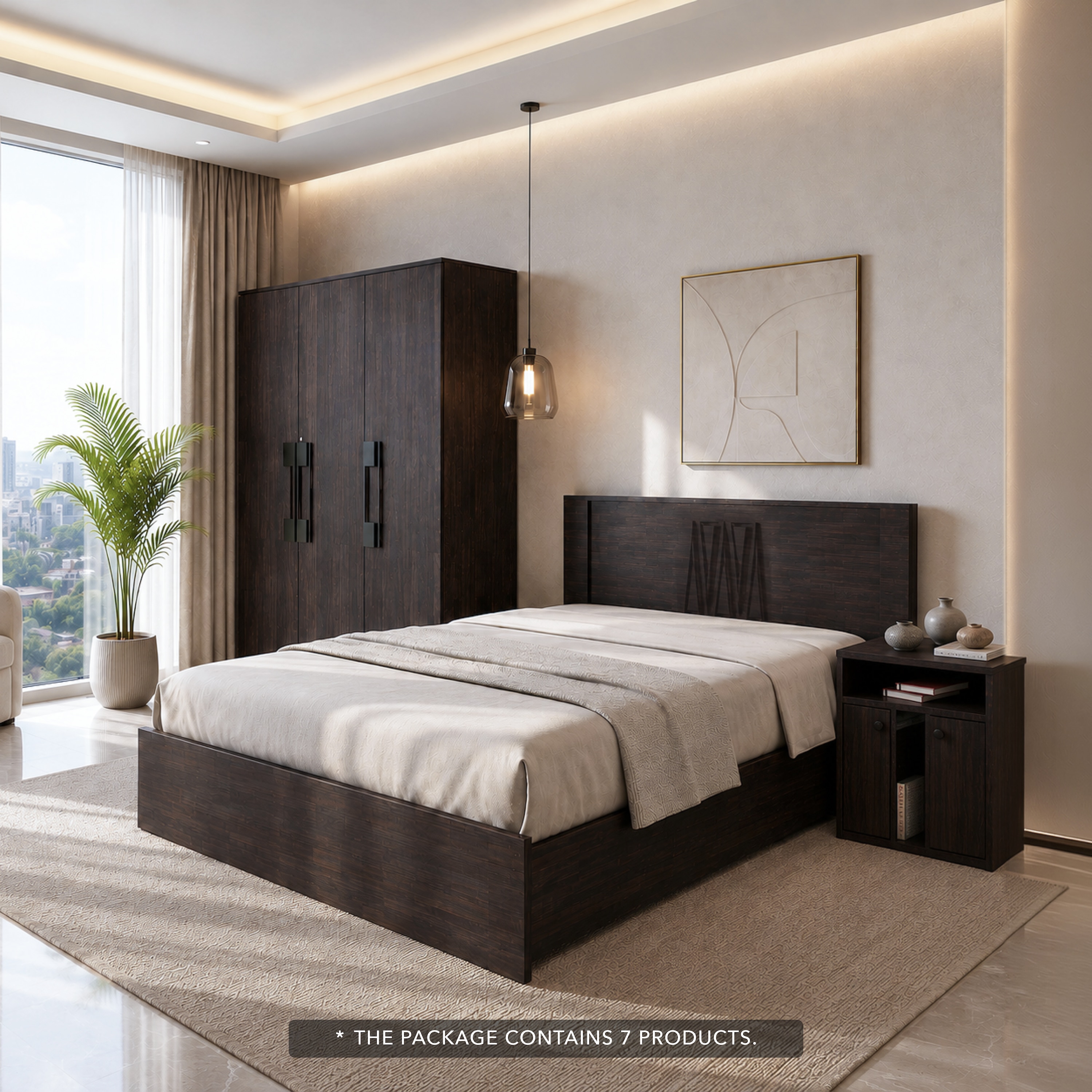 Walnut Grandeur Package (Bedroom + Living + Dining Room) - Direct Factory to Home Private Limited (DF2H)