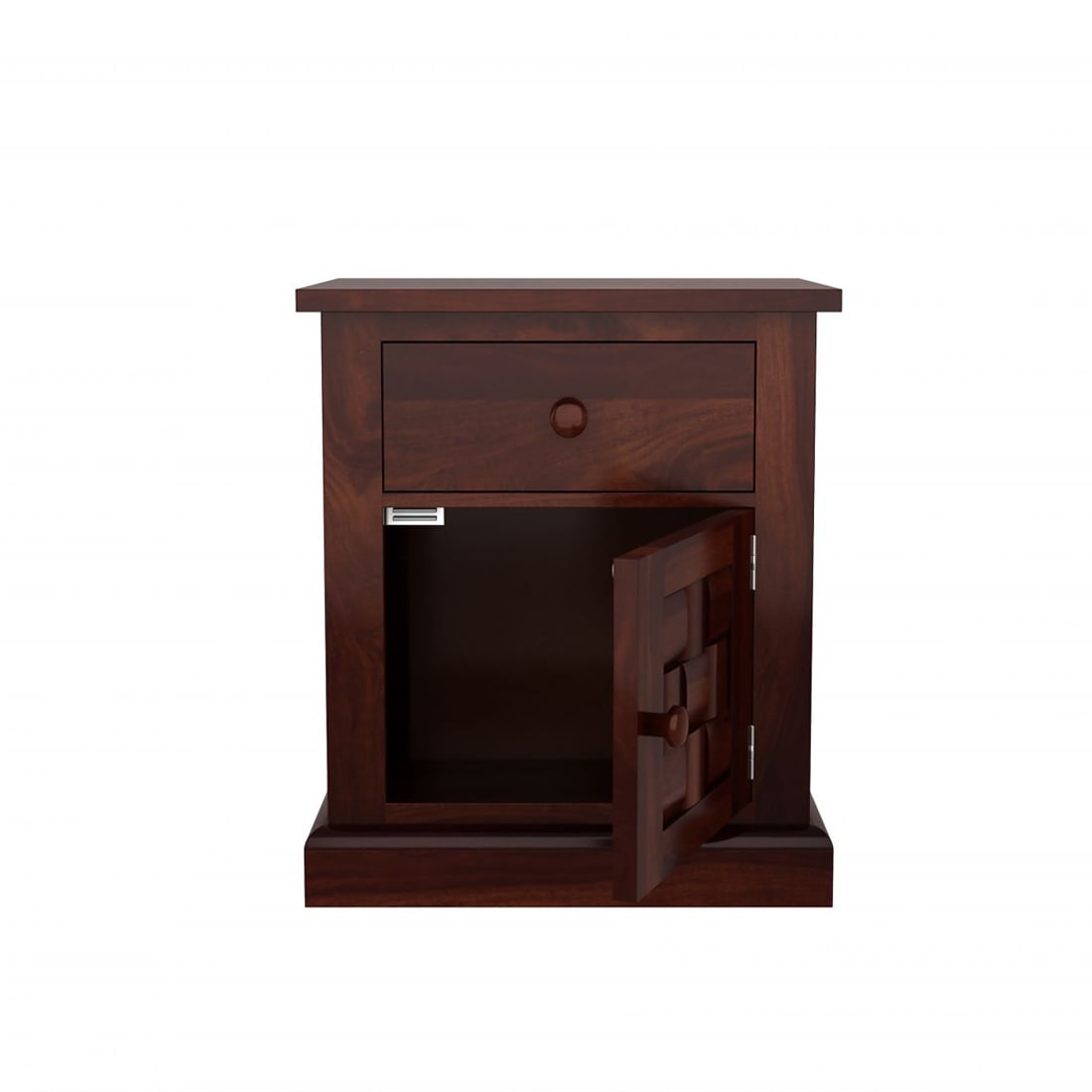 Woodway Solid Wood Bedside Table in Teak Finish