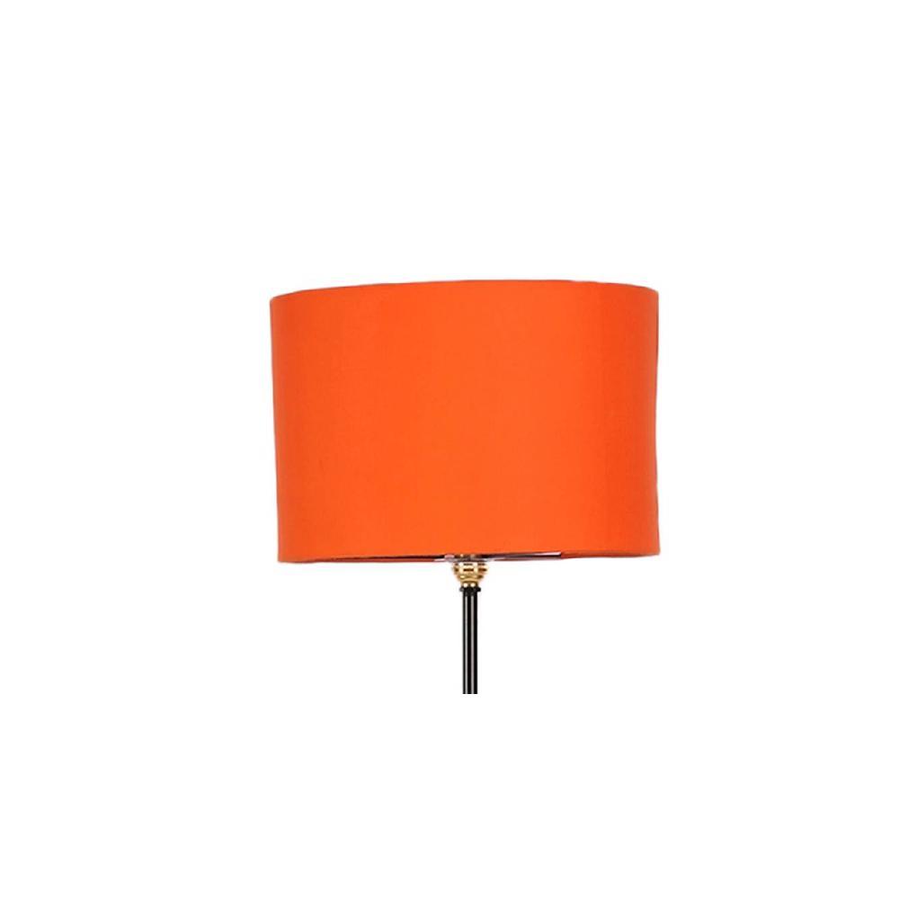 Flynn Orange Fabric Floor Lamp with Black Iron Base