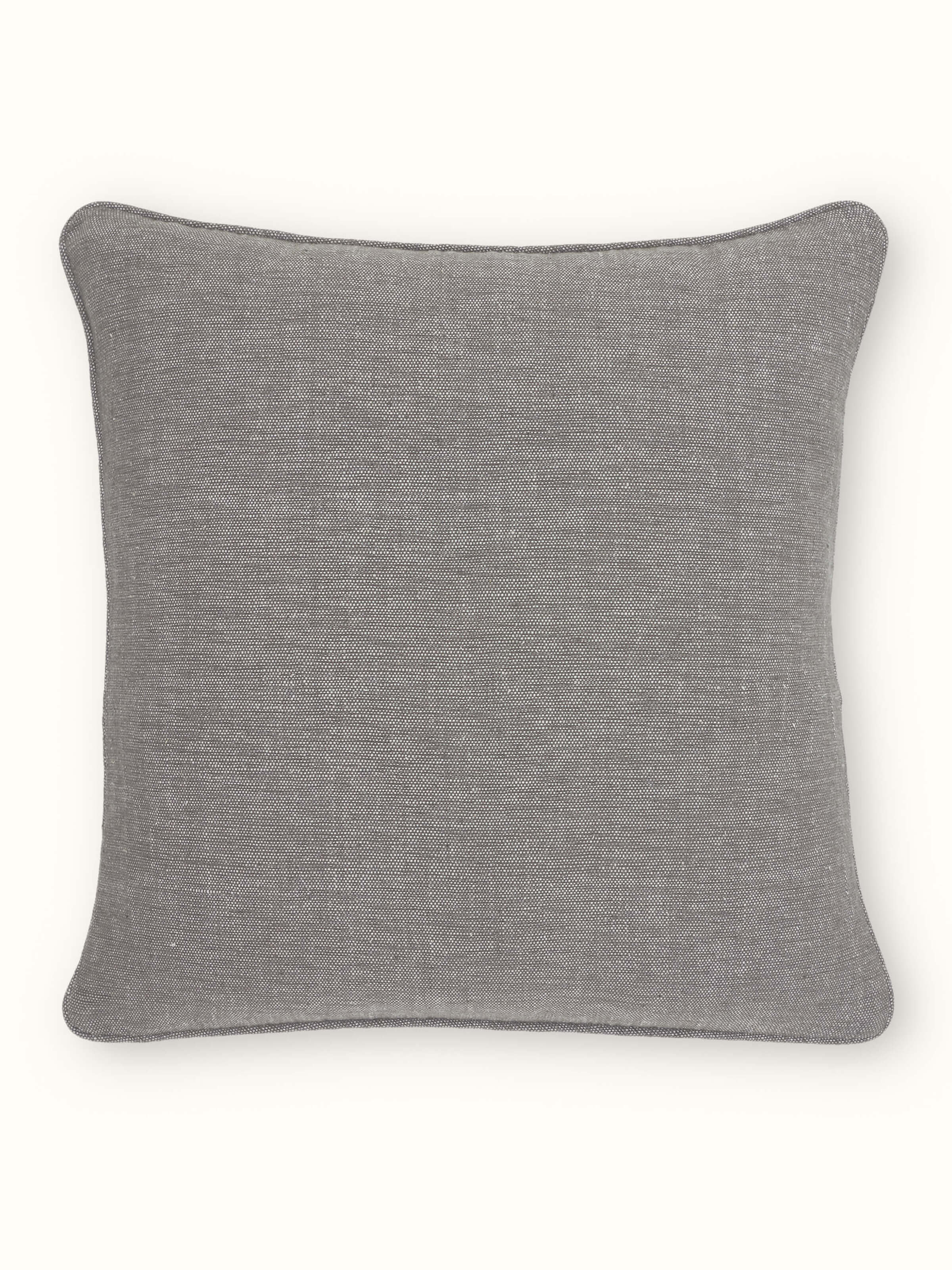 Anek Coffee Cotton Chambrey Bhujodi Handloom Cushion Cover