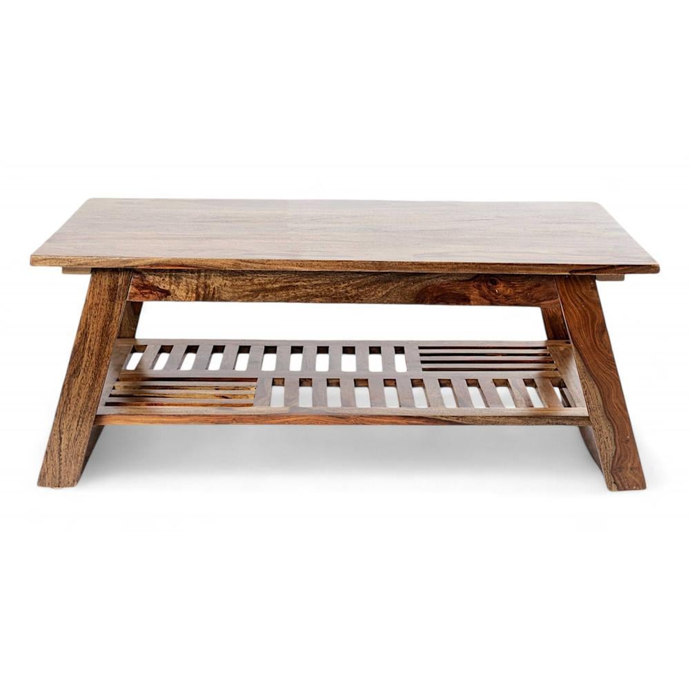 Alison Sheesham Wood Coffee Table In Teak Finish
