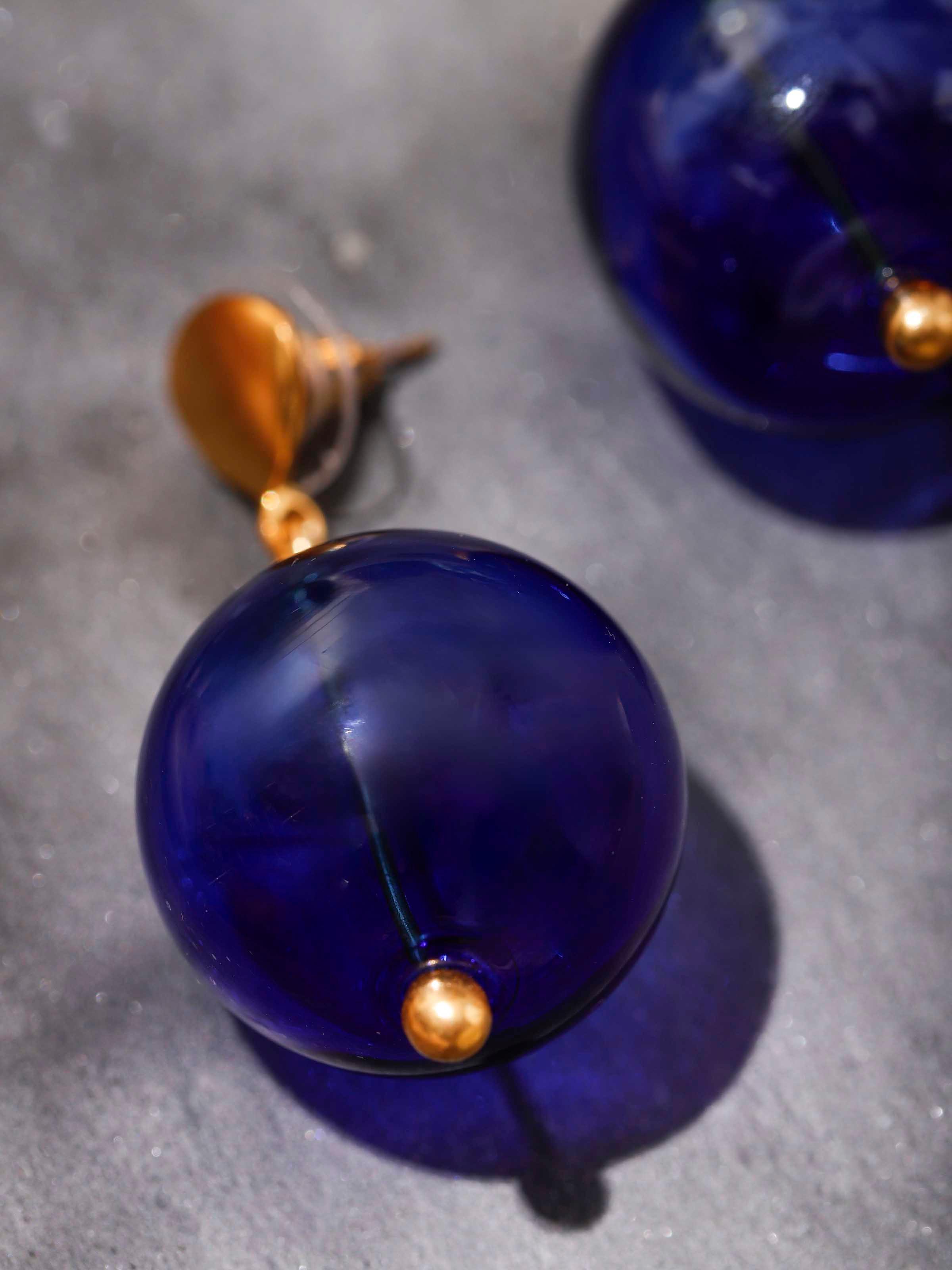 Silver Flame Glass Drop Earrings