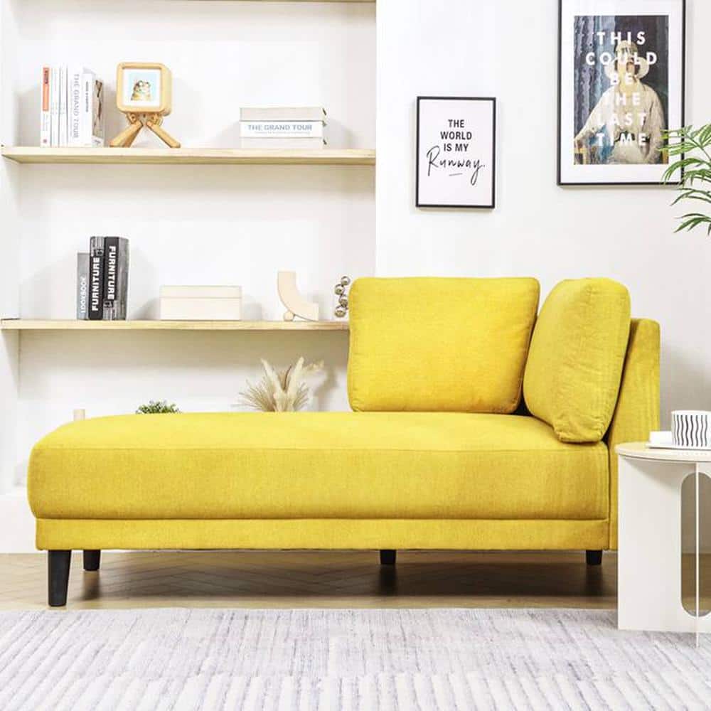 Lacrista Fabric Chaise Lounger in Yellow Colour - Home Lifestylez