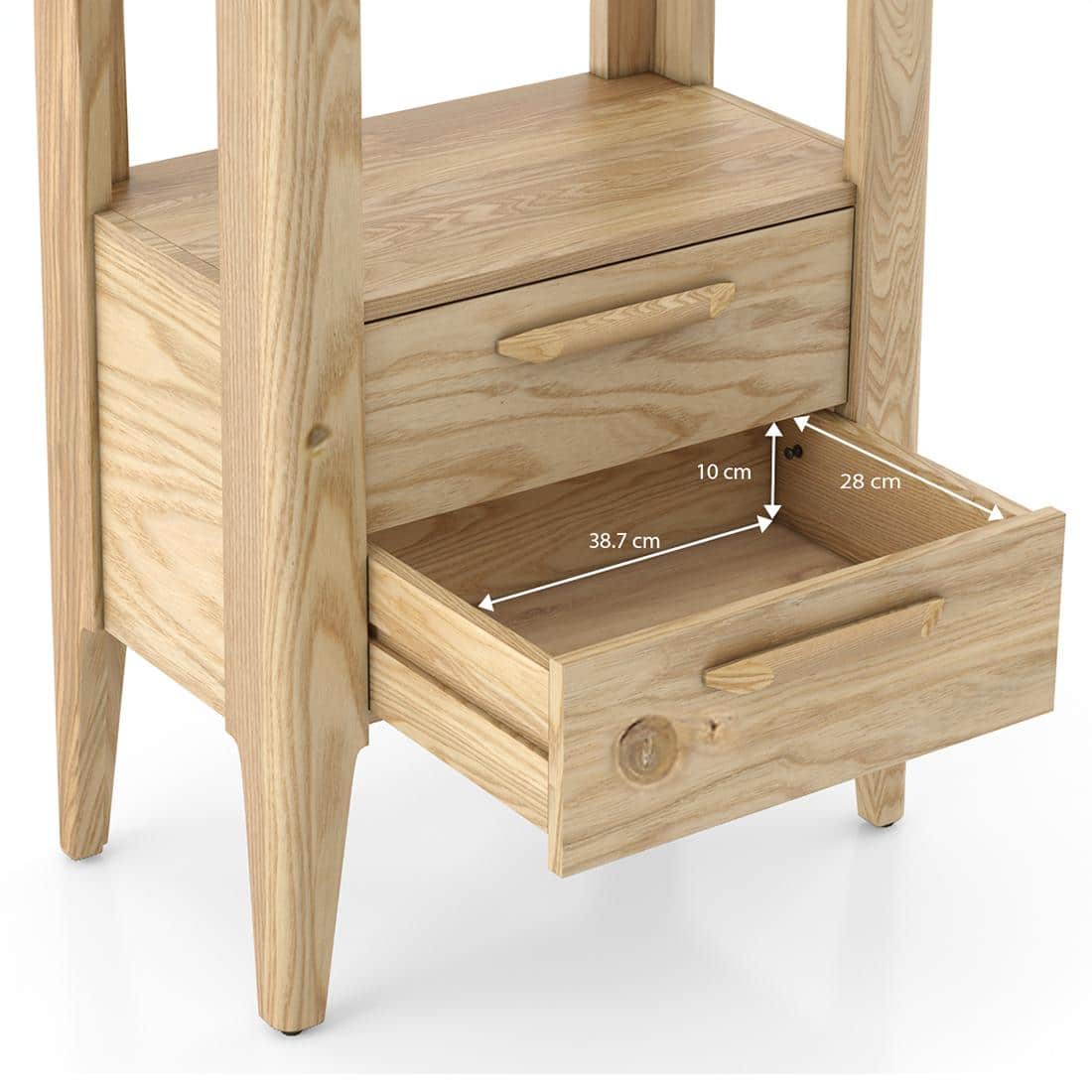 Faye Solid Wood Bookshelf In Natural White Ash Finish