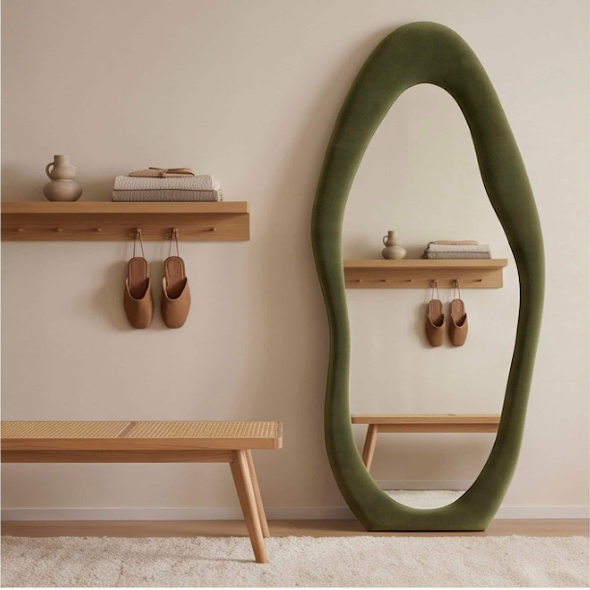 The Artment Green Fluid Reflection Unbreakable Floor Mirror For Home (170 X 70 CM)
