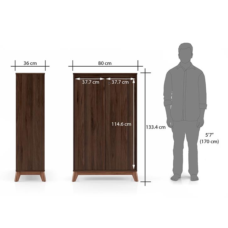 Webster 24 Pair Shoe Rack in Walnut Finish
