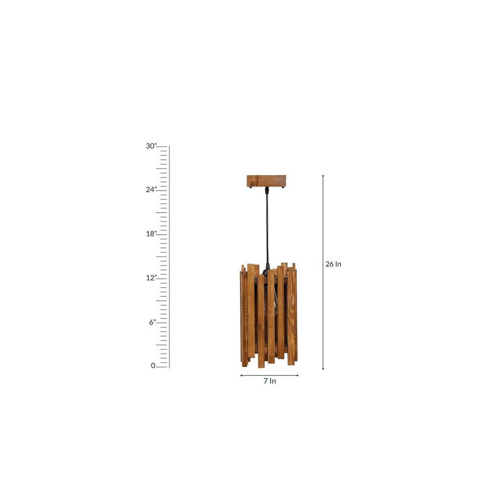 Palisade Brown Solid Wood Single Hanging Light