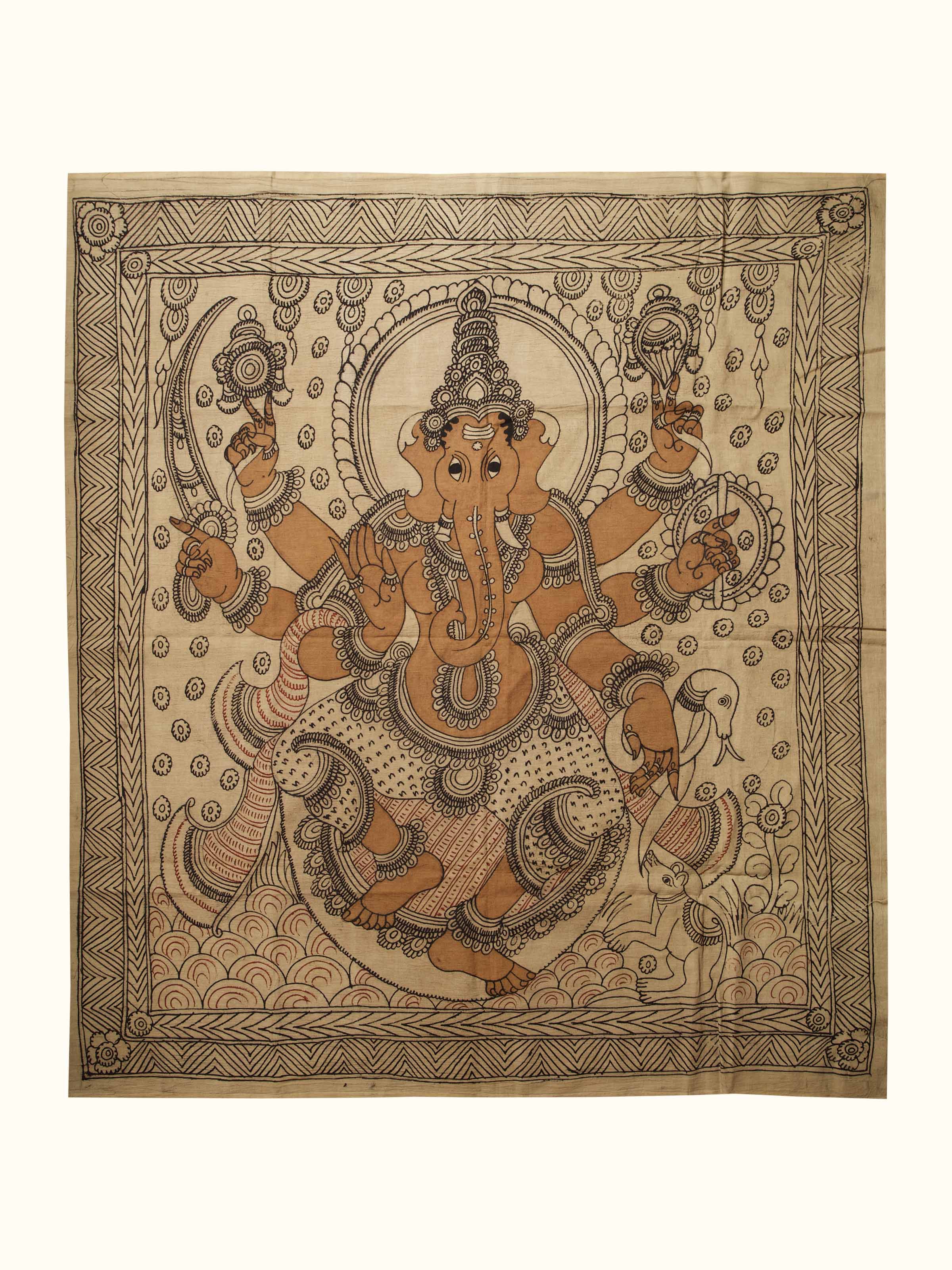 Kshipra Prasada Ganapati Kalamkari Painting