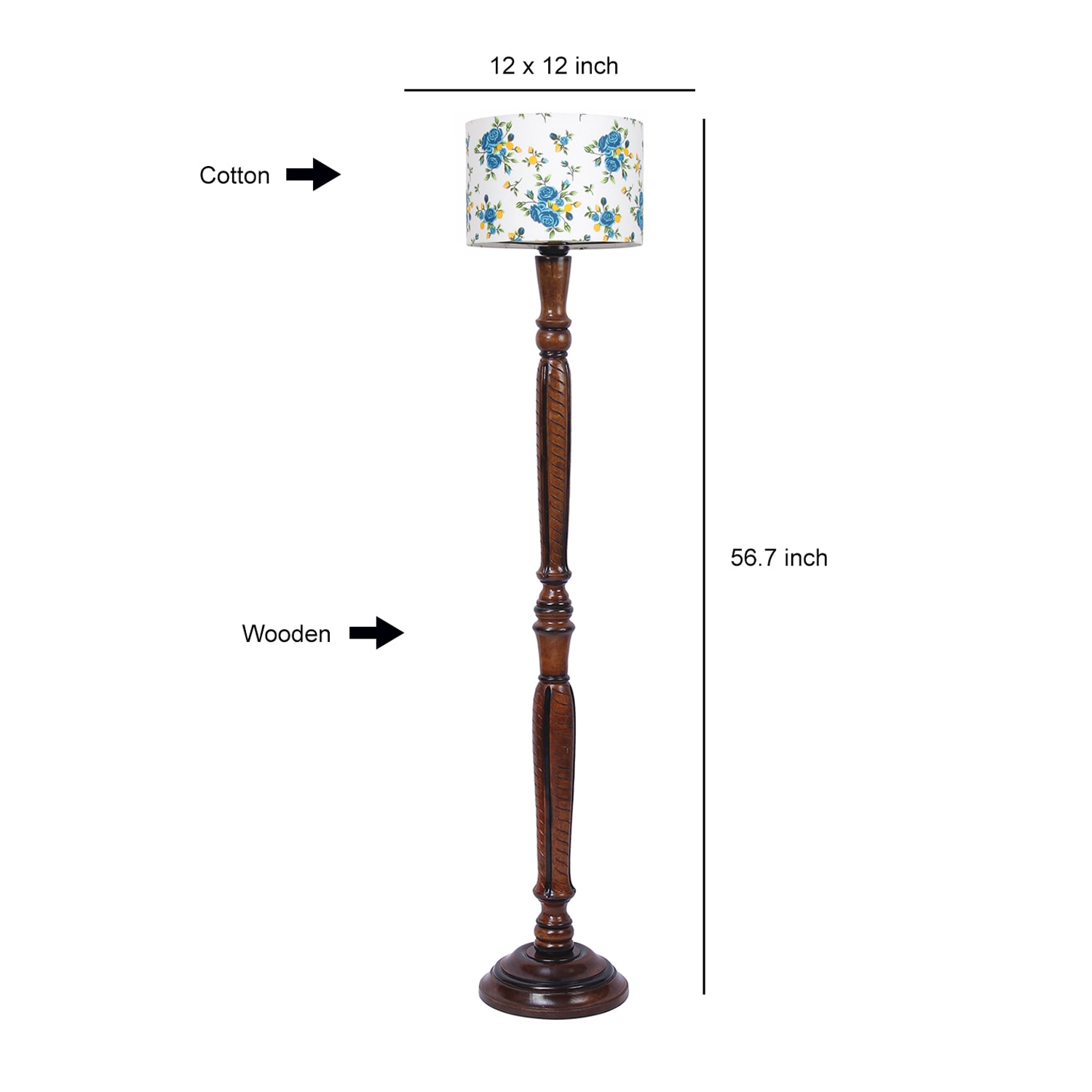 Devansh Wooden Floor Lamp