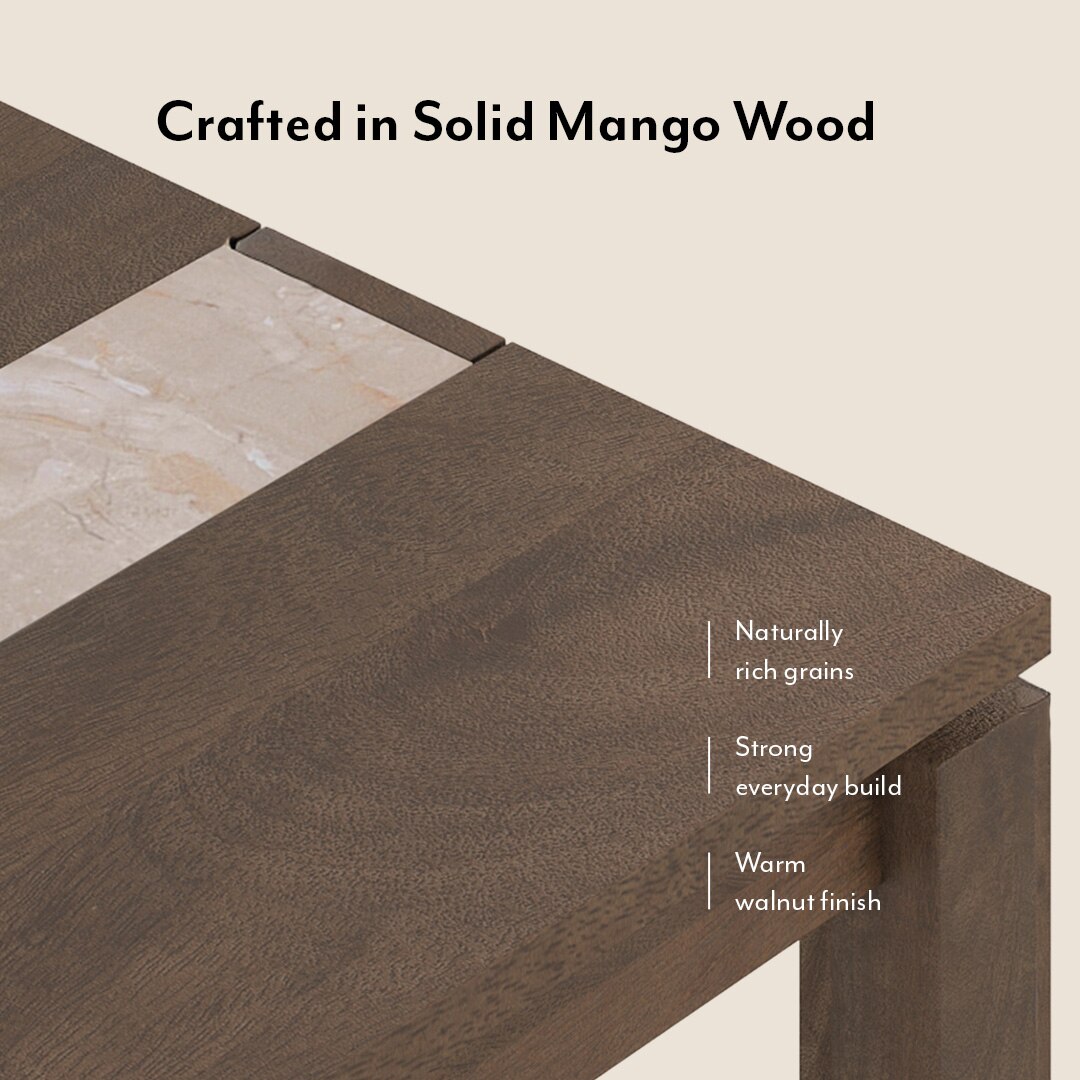 Atlas Solid Wood 6 Seater Compact Dining Table with Atlas Dining chair